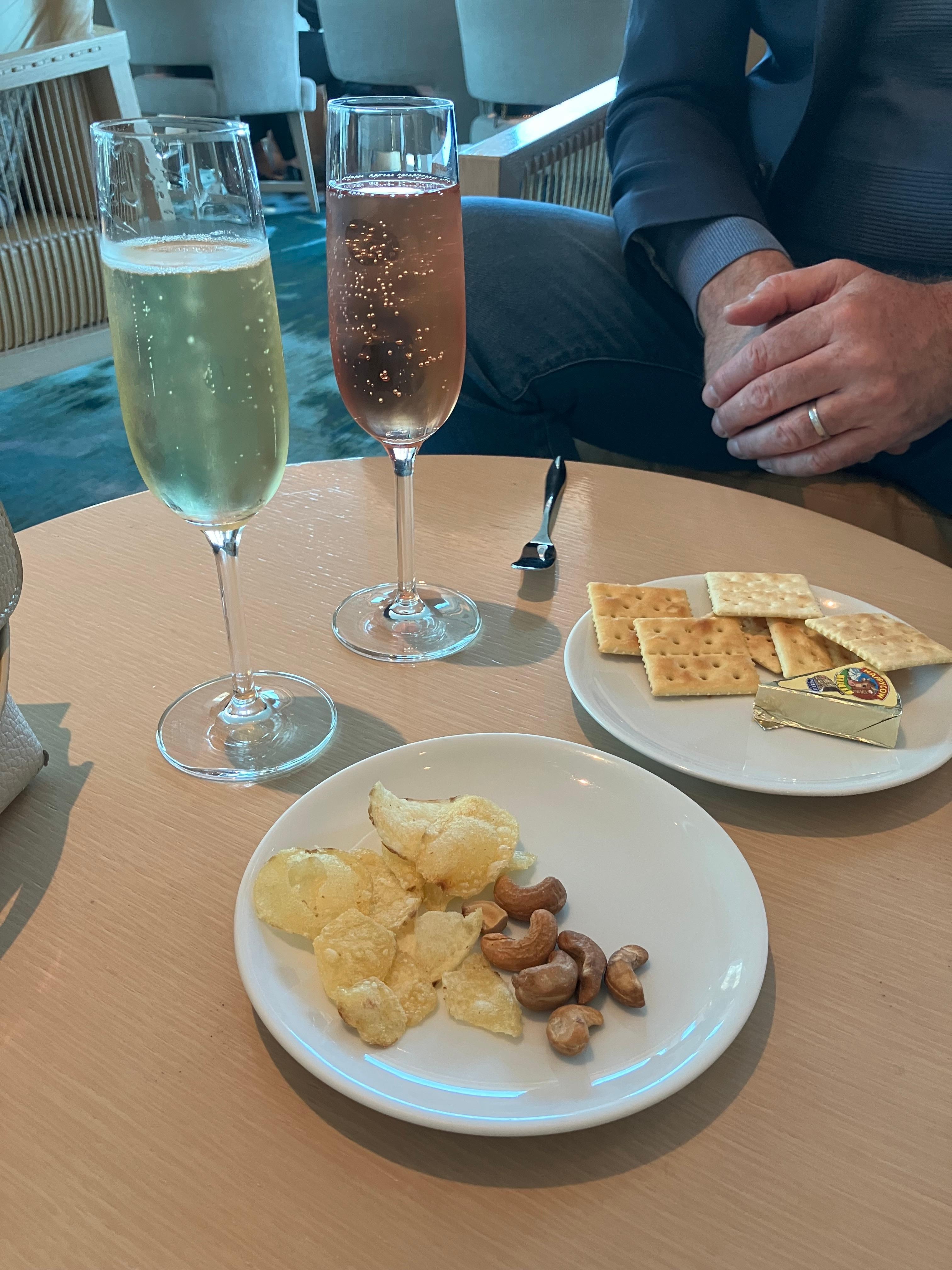 Complimentary Fizz and snacks 