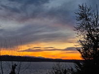 Sunset on Lake Washington steps from the village.