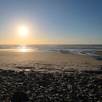 Beach below property