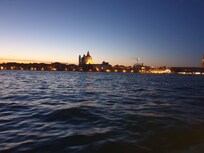 View at night from Giudecca island to the mainland