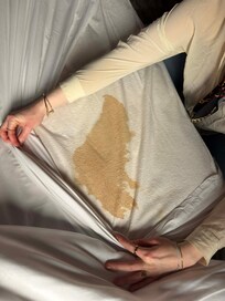 Stain on mattress protector