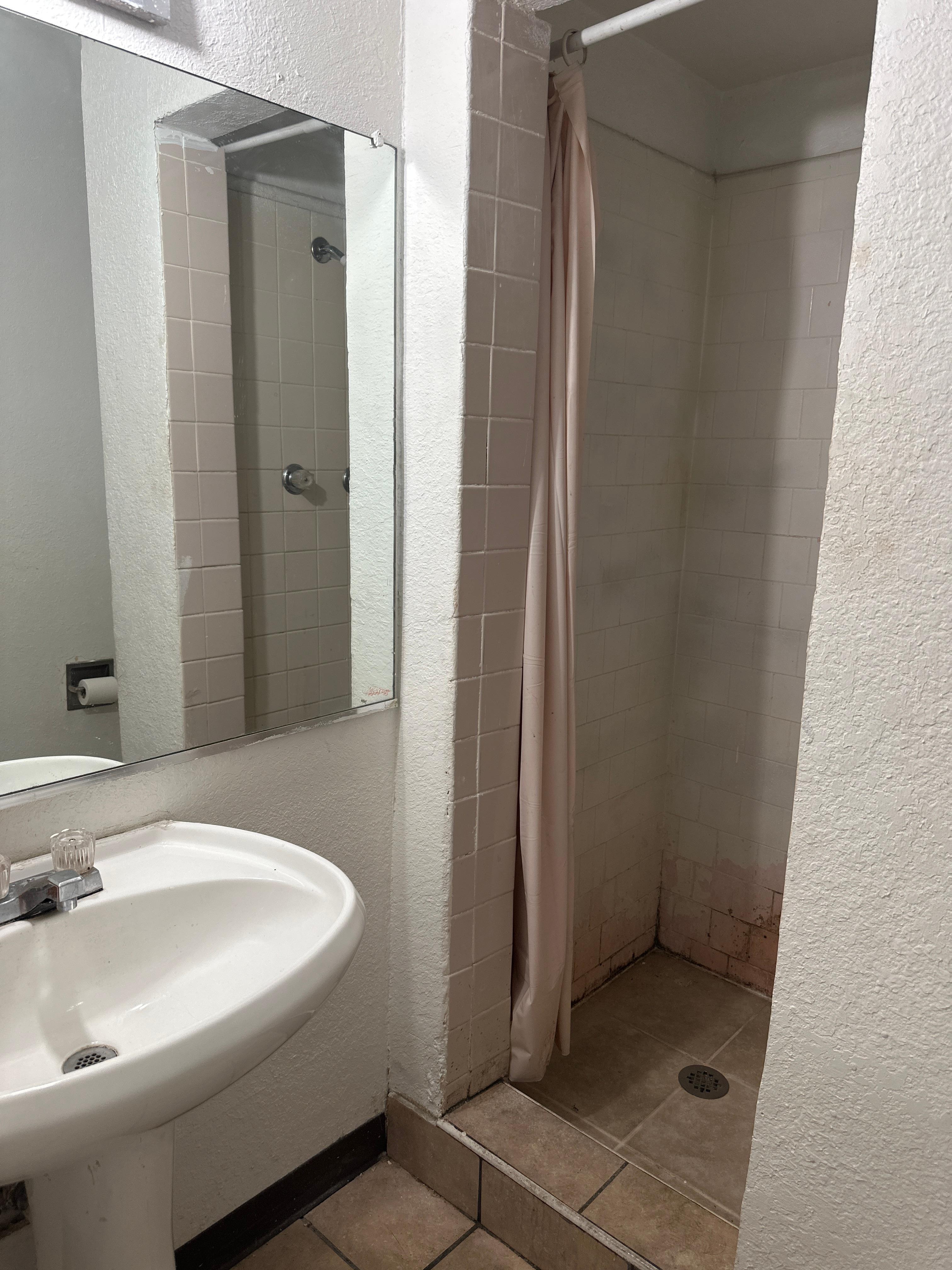 No place to hang towels to dry or reuse. 