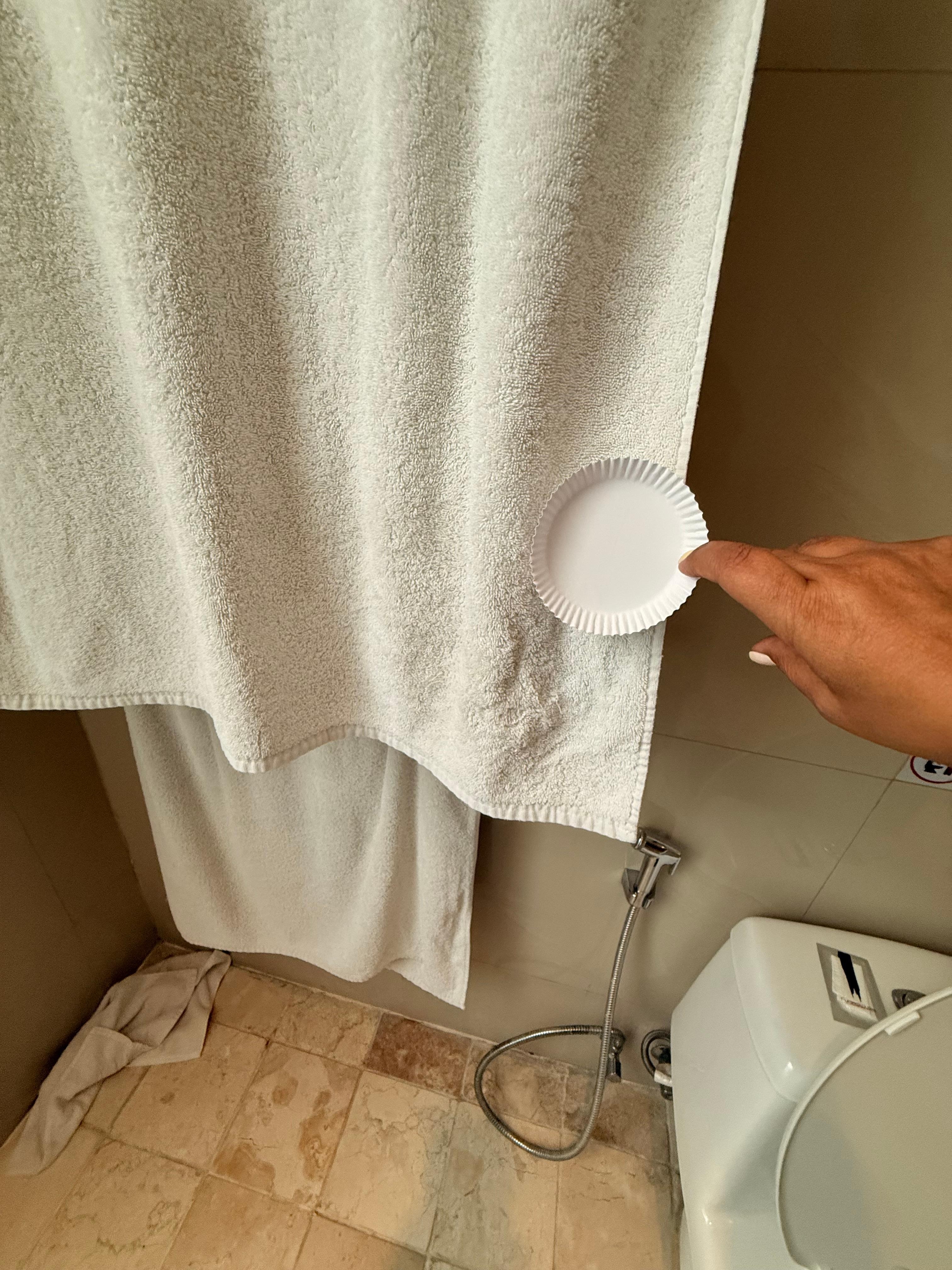 Dingy thin grey towels