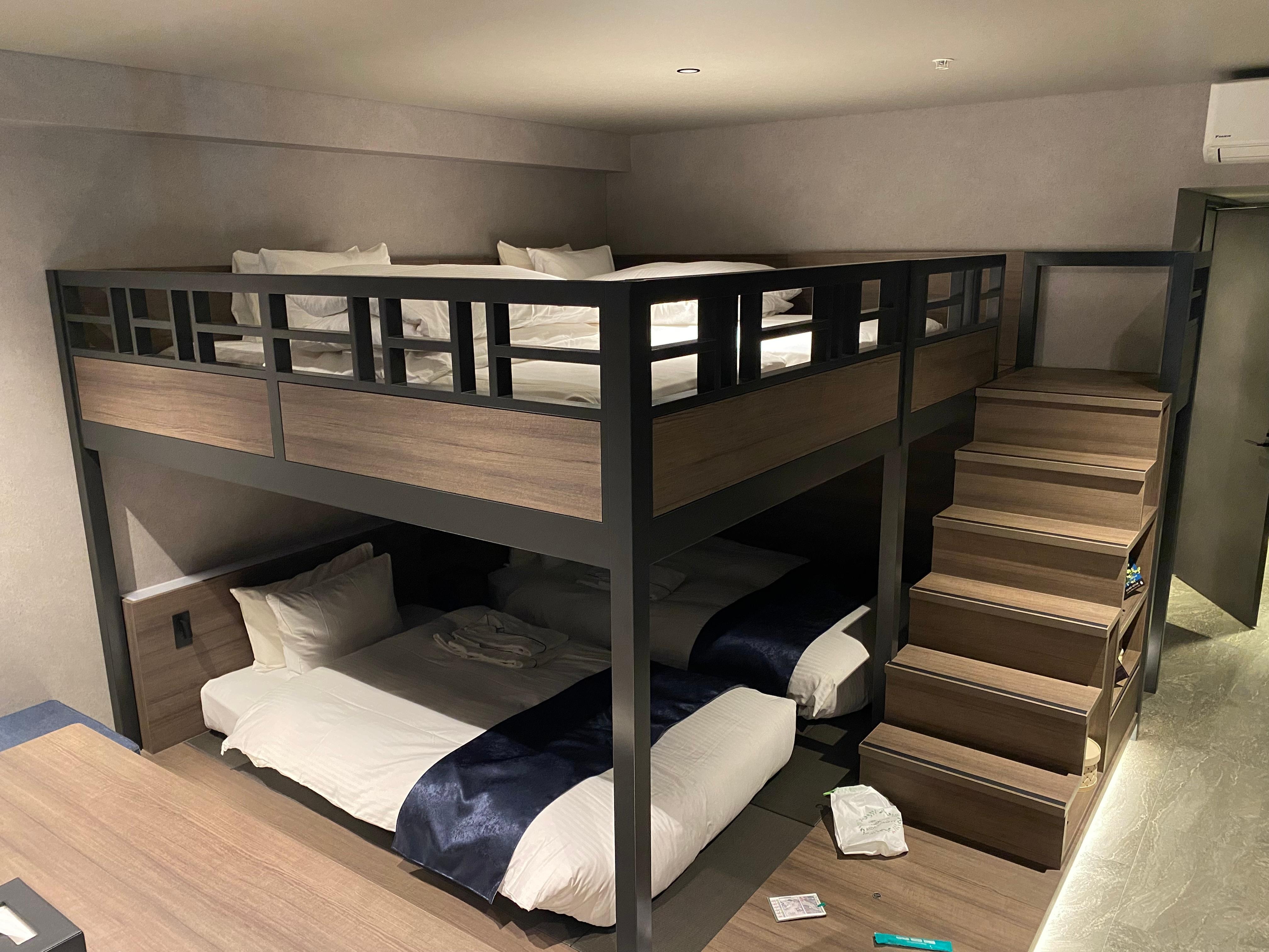 Kids loved the bunk beds, very comfortable with USB and electrical for charging 