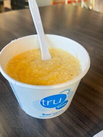 Best grits… add one little cup of half and half, butter, cheese, sat and pepper