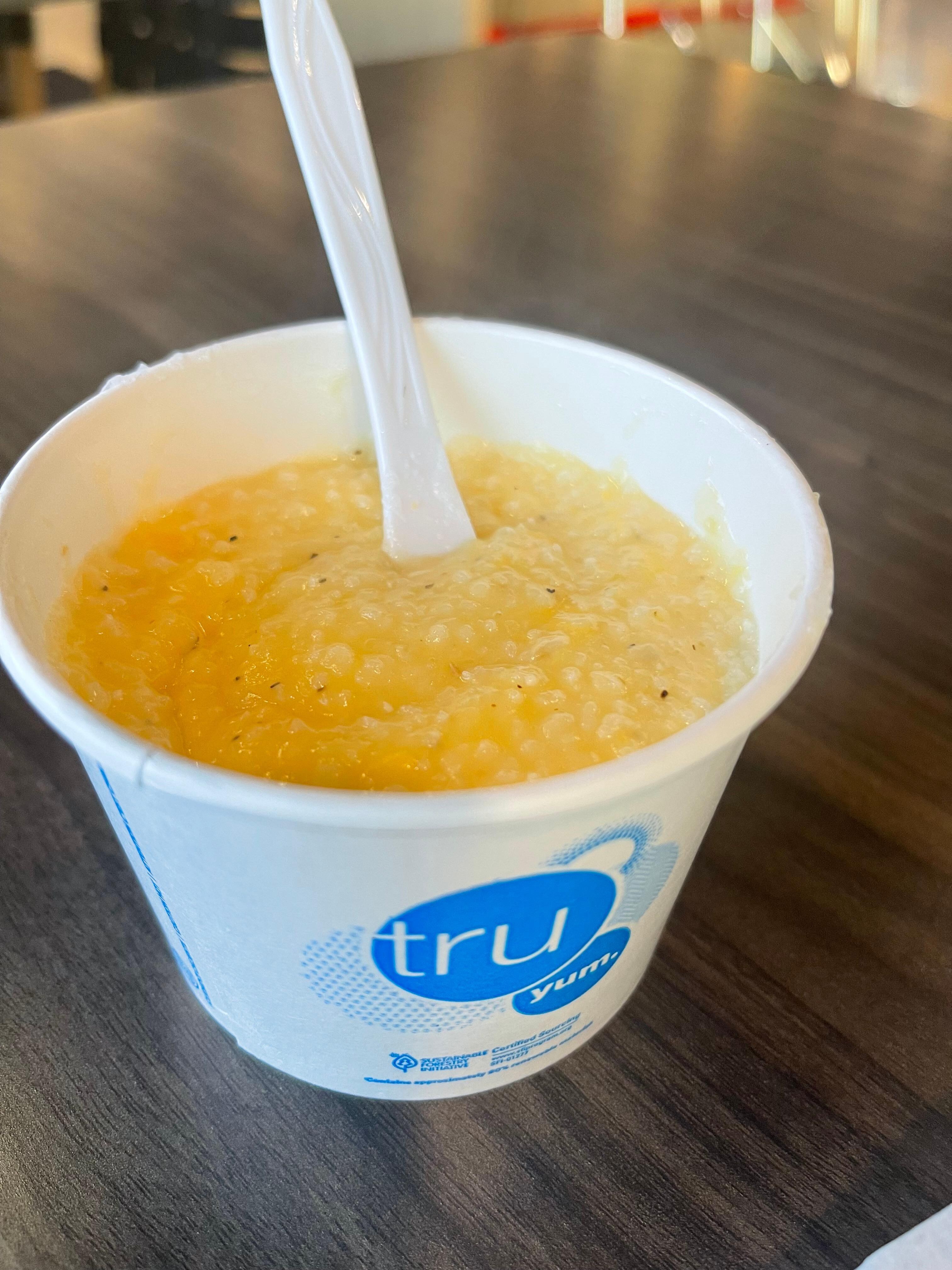 Best grits… add one little cup of half and half, butter, cheese, sat and pepper 