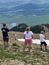 On top of Rondevous—snow in July!