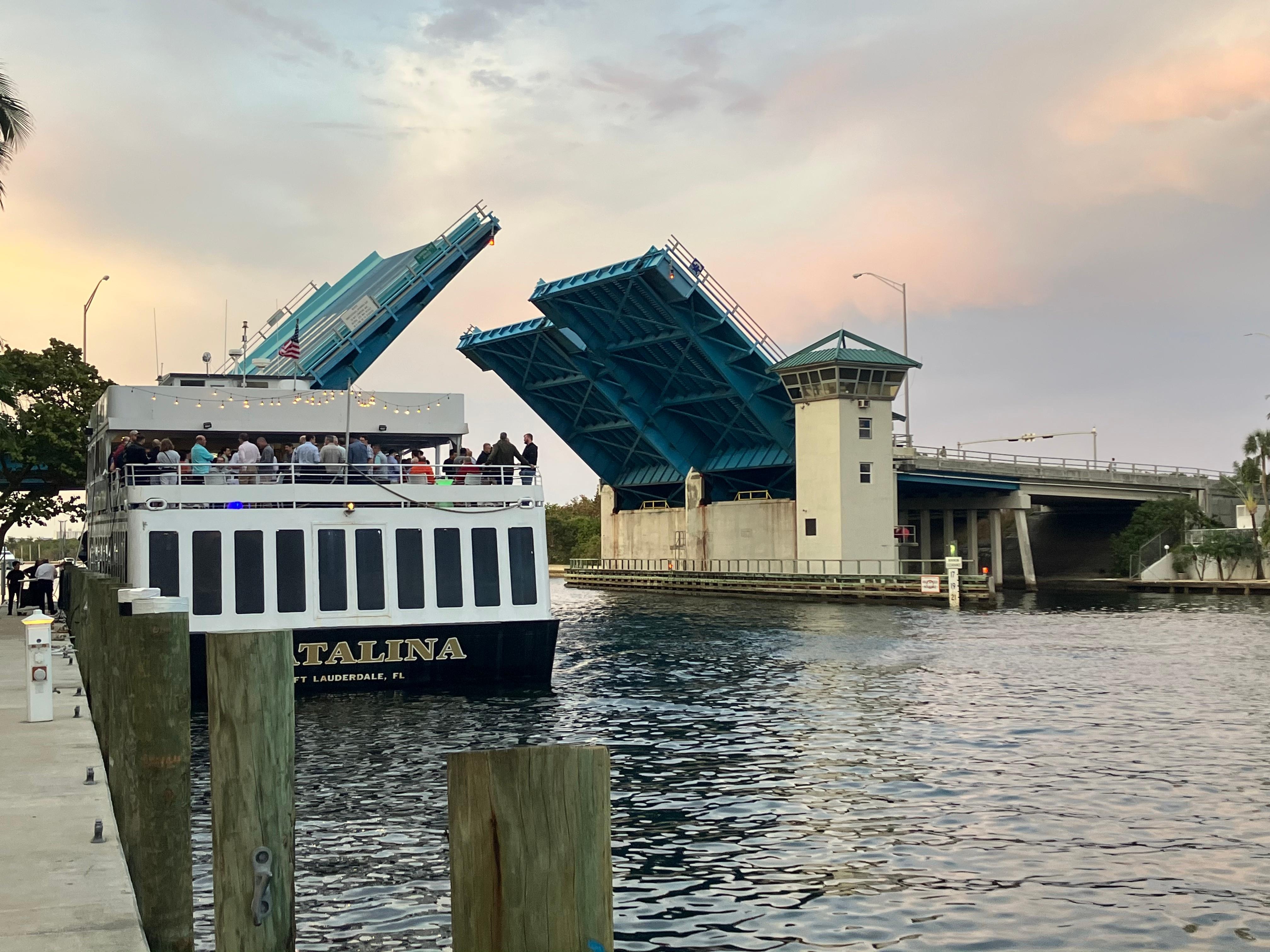 The bridge as viewed from the hotel grounds