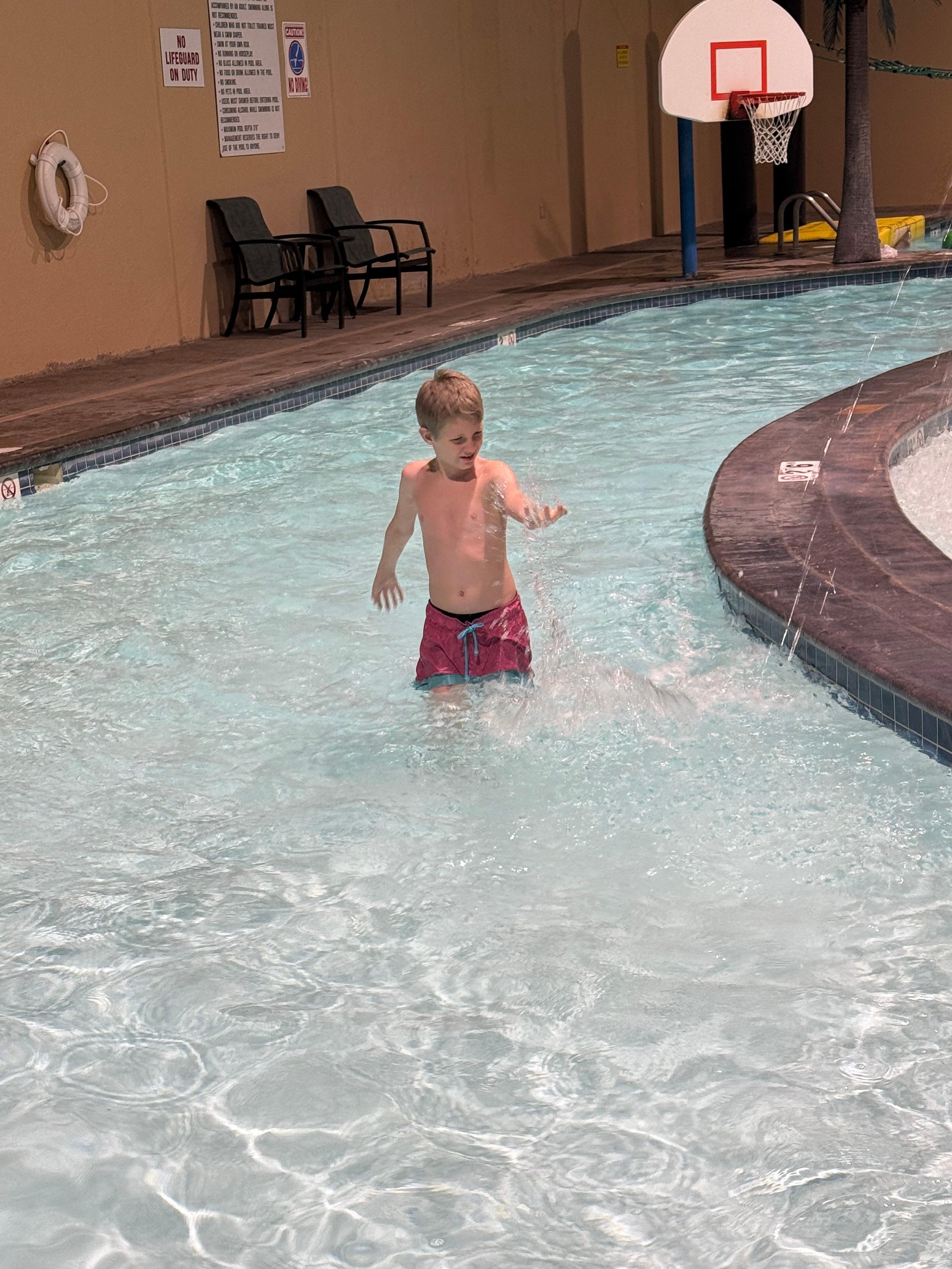 Basketball area for teens they also had  a Lilly pad crossing path the kids enjoyed and a hot tub I didn’t get pictures of 