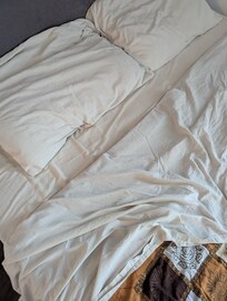 The beds looked like they were not made