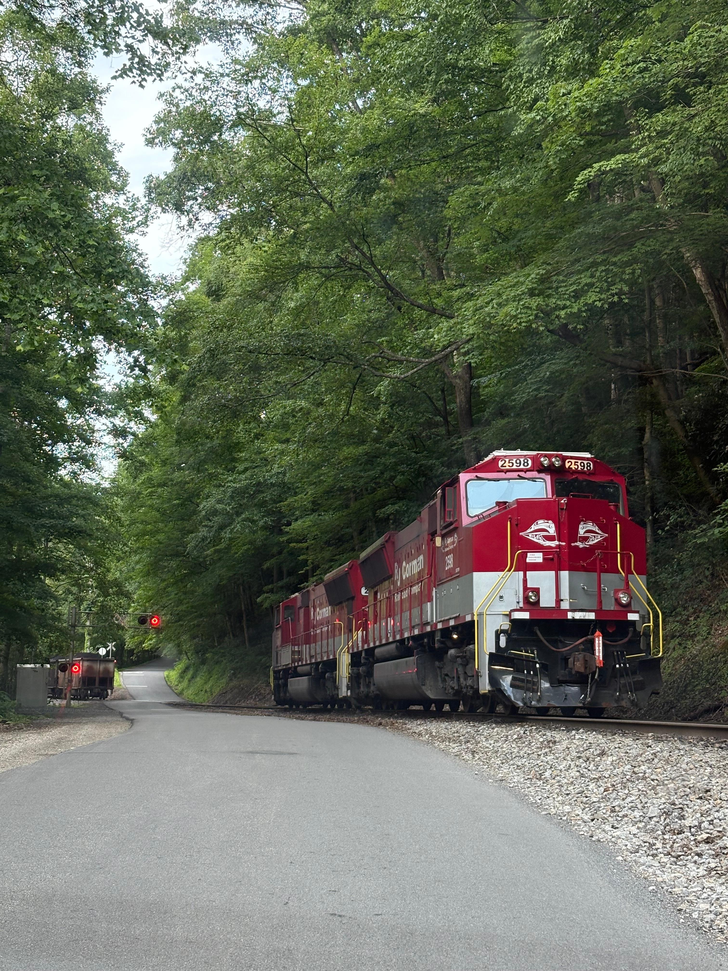 On our drive to the property we were so excited to see a coal train up close!