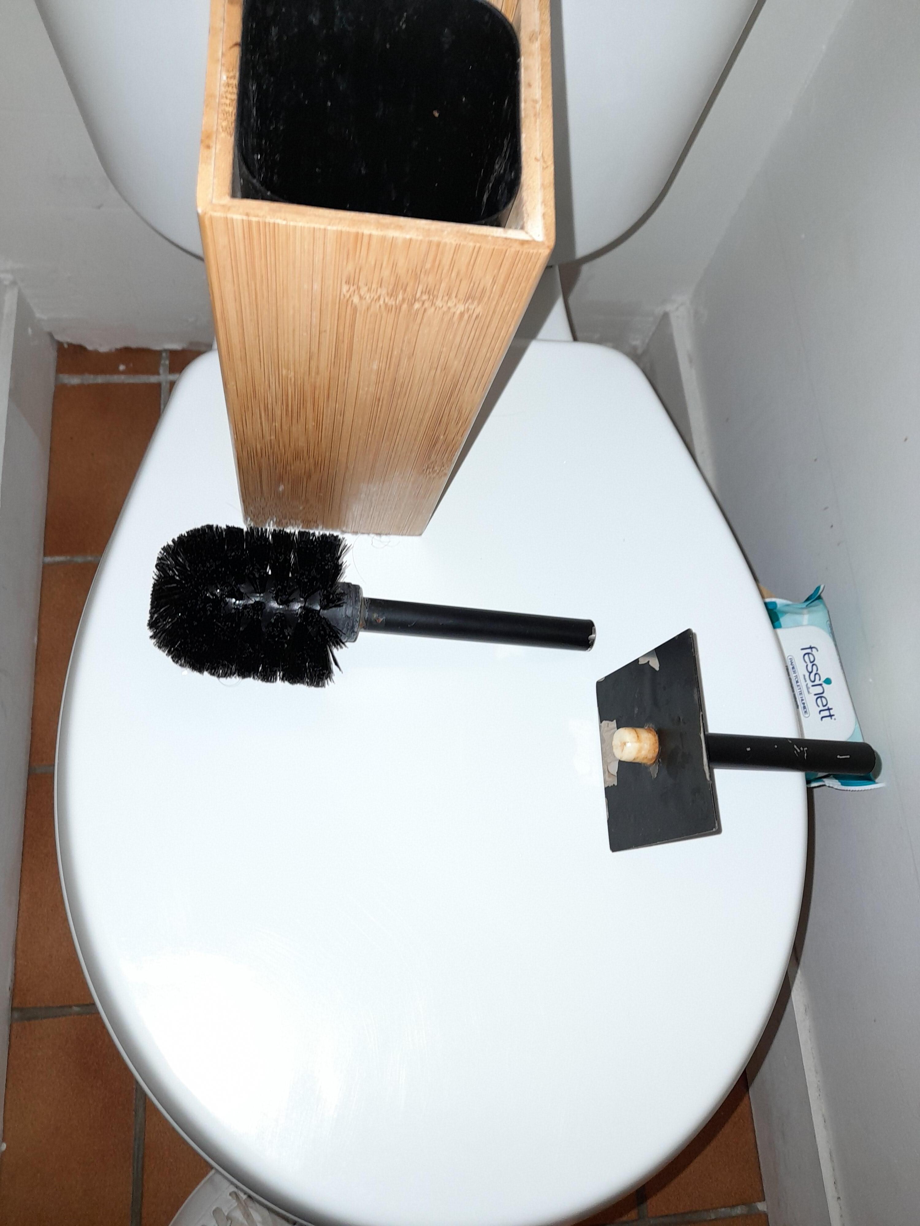 Balayette des toilettes cassée
