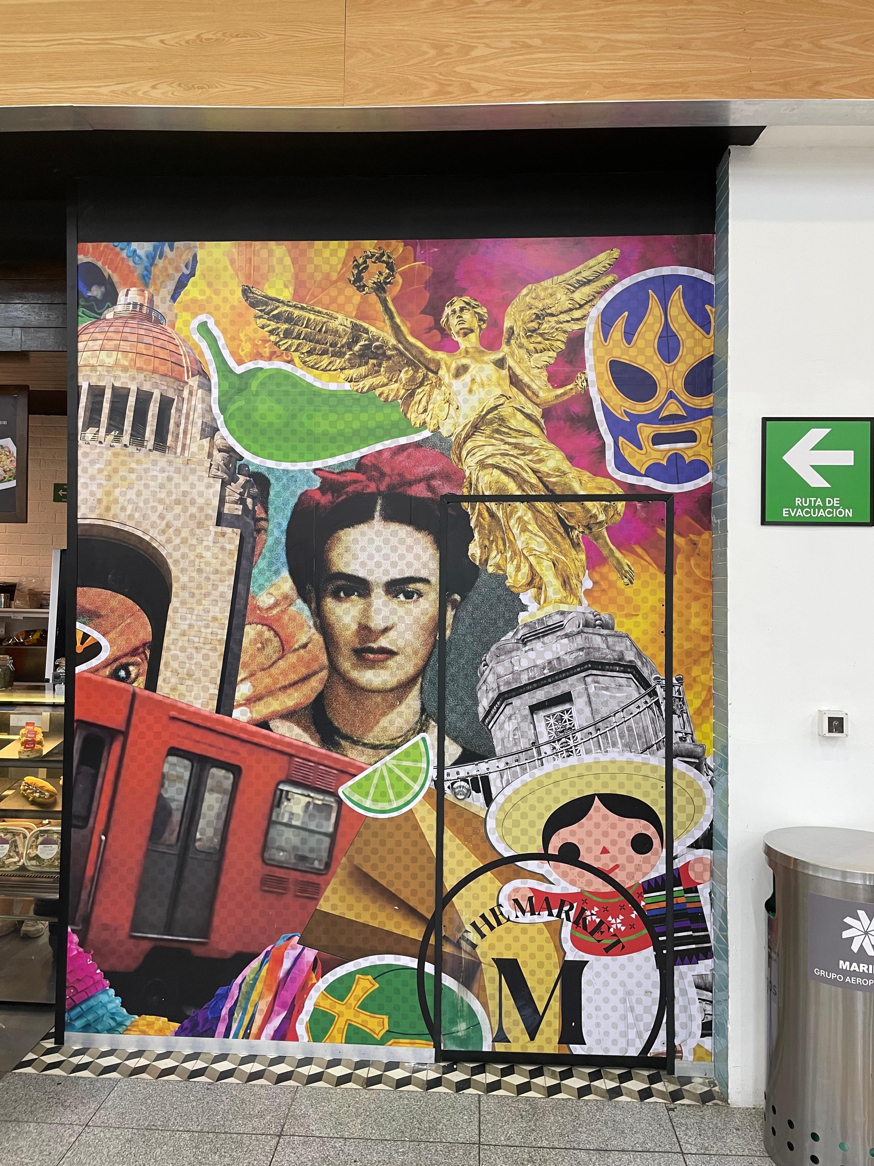 At the airport, kind of a nice collage of our trip!