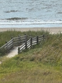 Onto the beach.