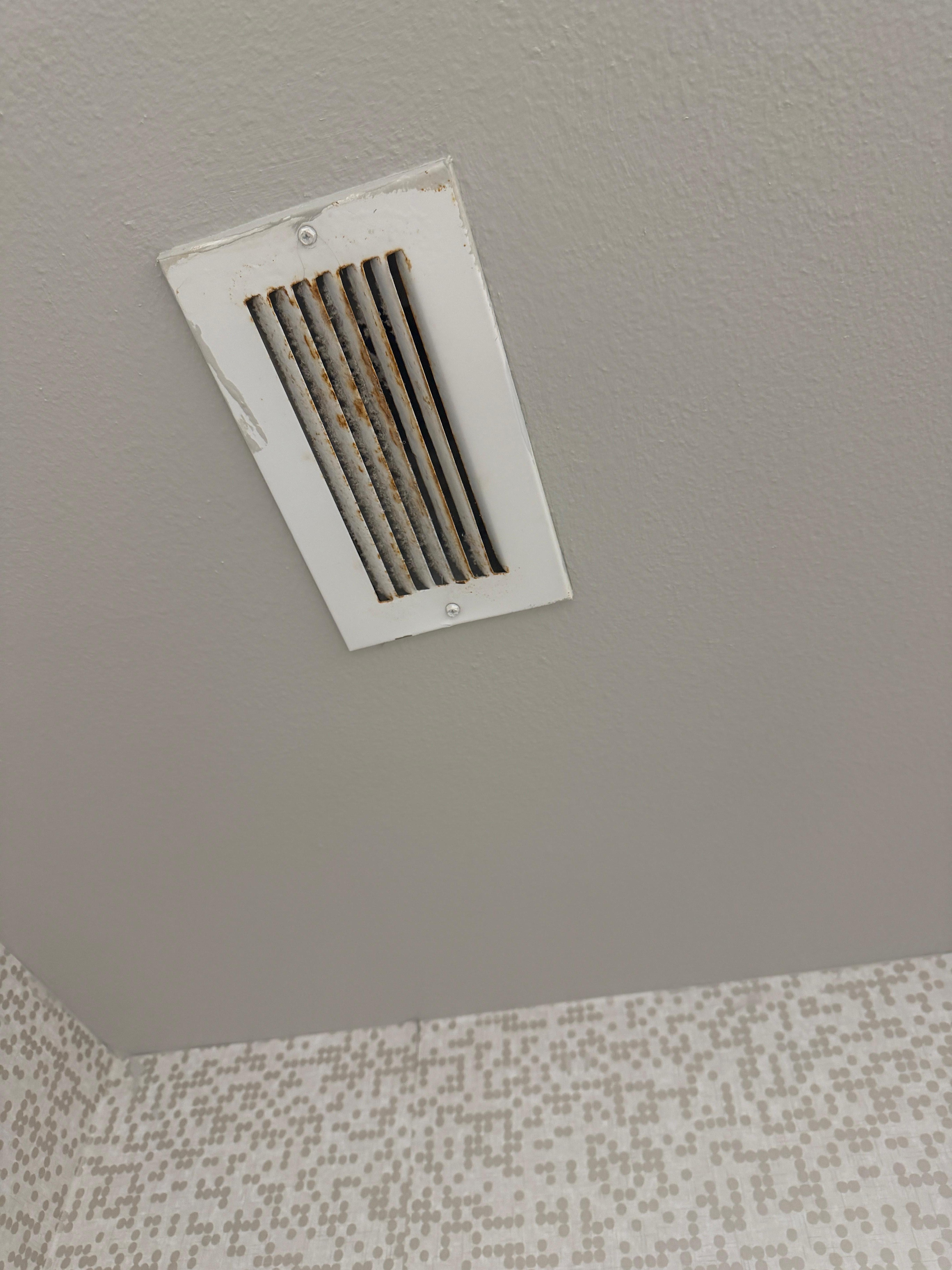 Rusted vent from previous leak