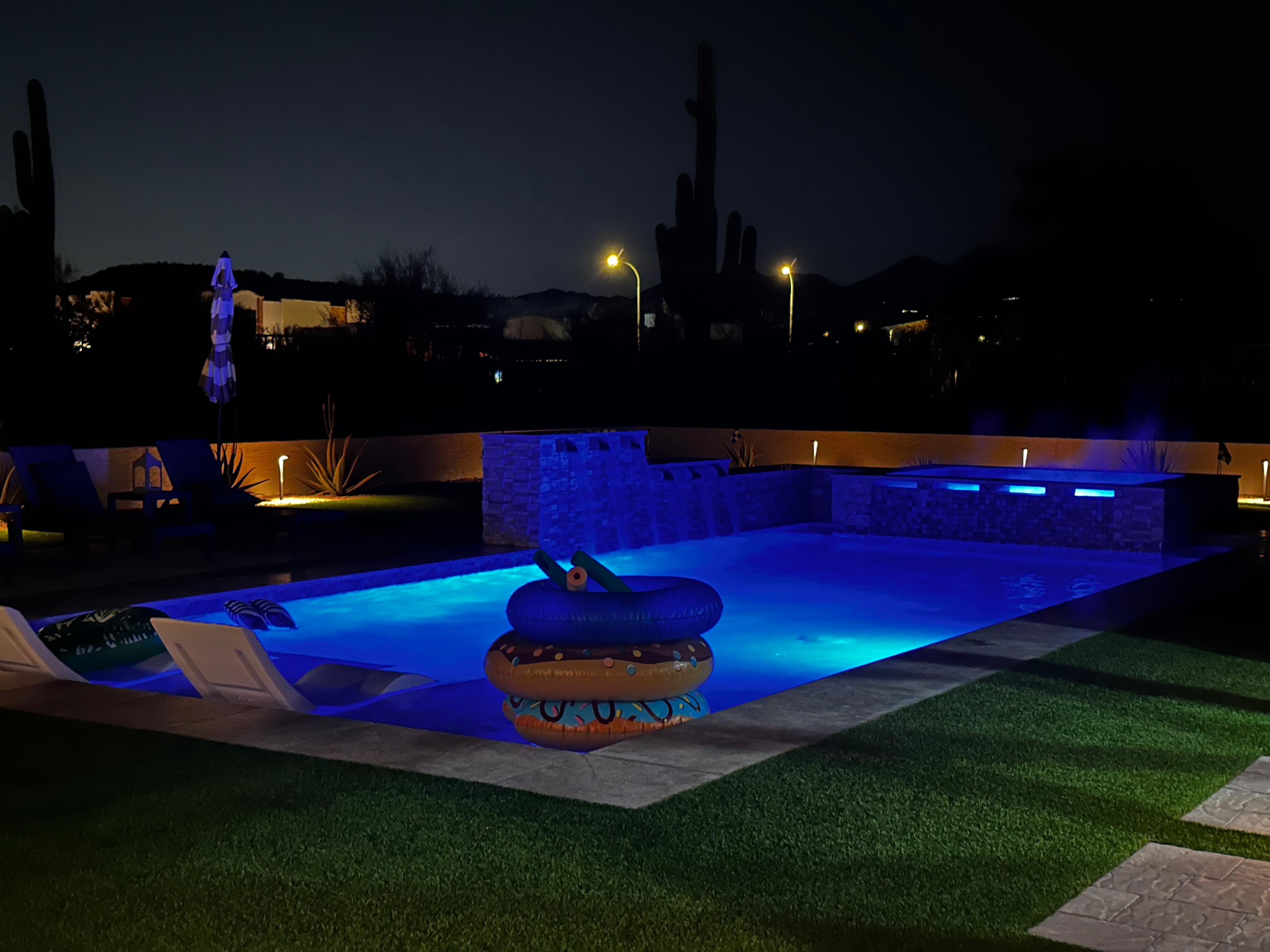 Having the pool heated made evening pool time especially relaxing 