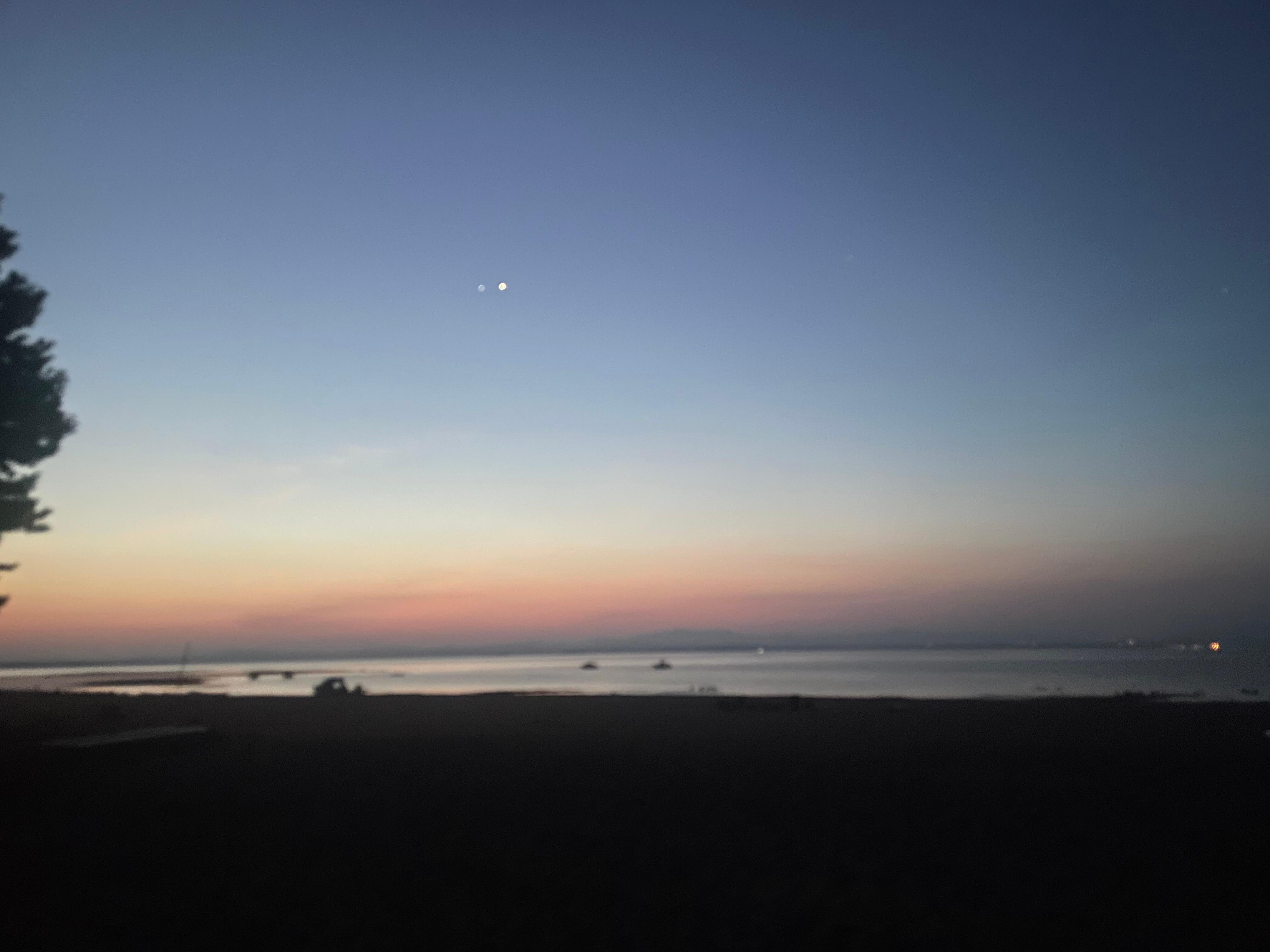 Venus and Jupiter at sunrise.