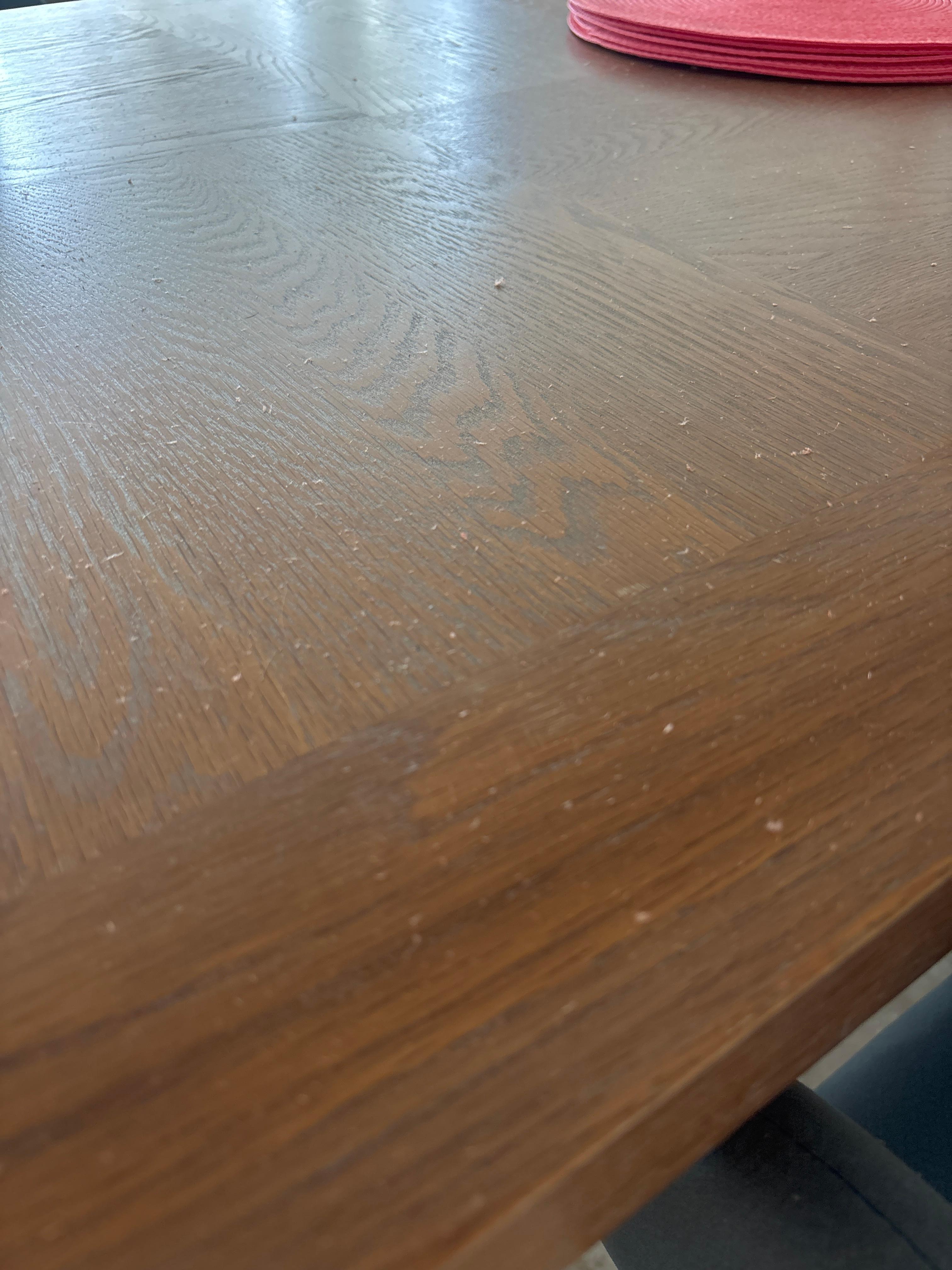 insulation particles on dining table