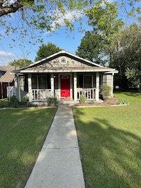 Walking into the house