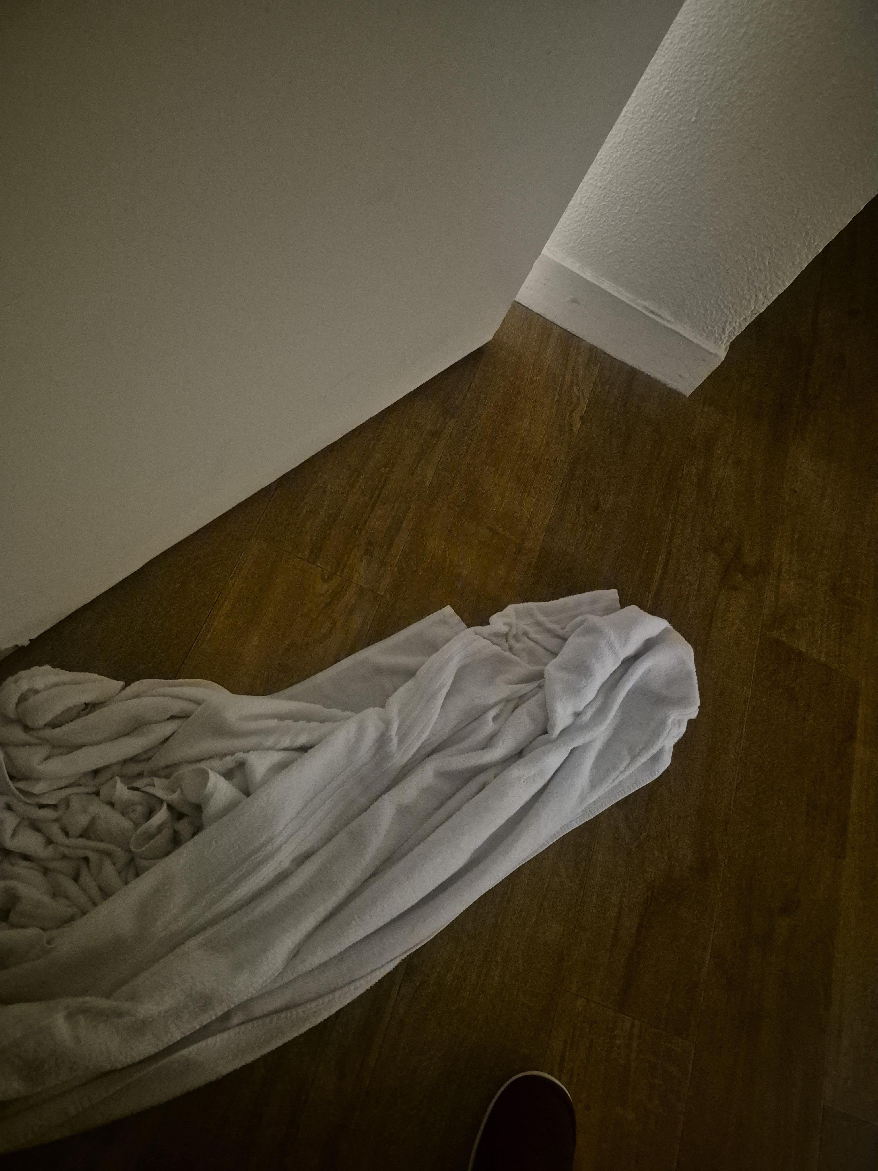 Had to use towels to contain water