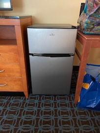 Cute fridge but no microwave