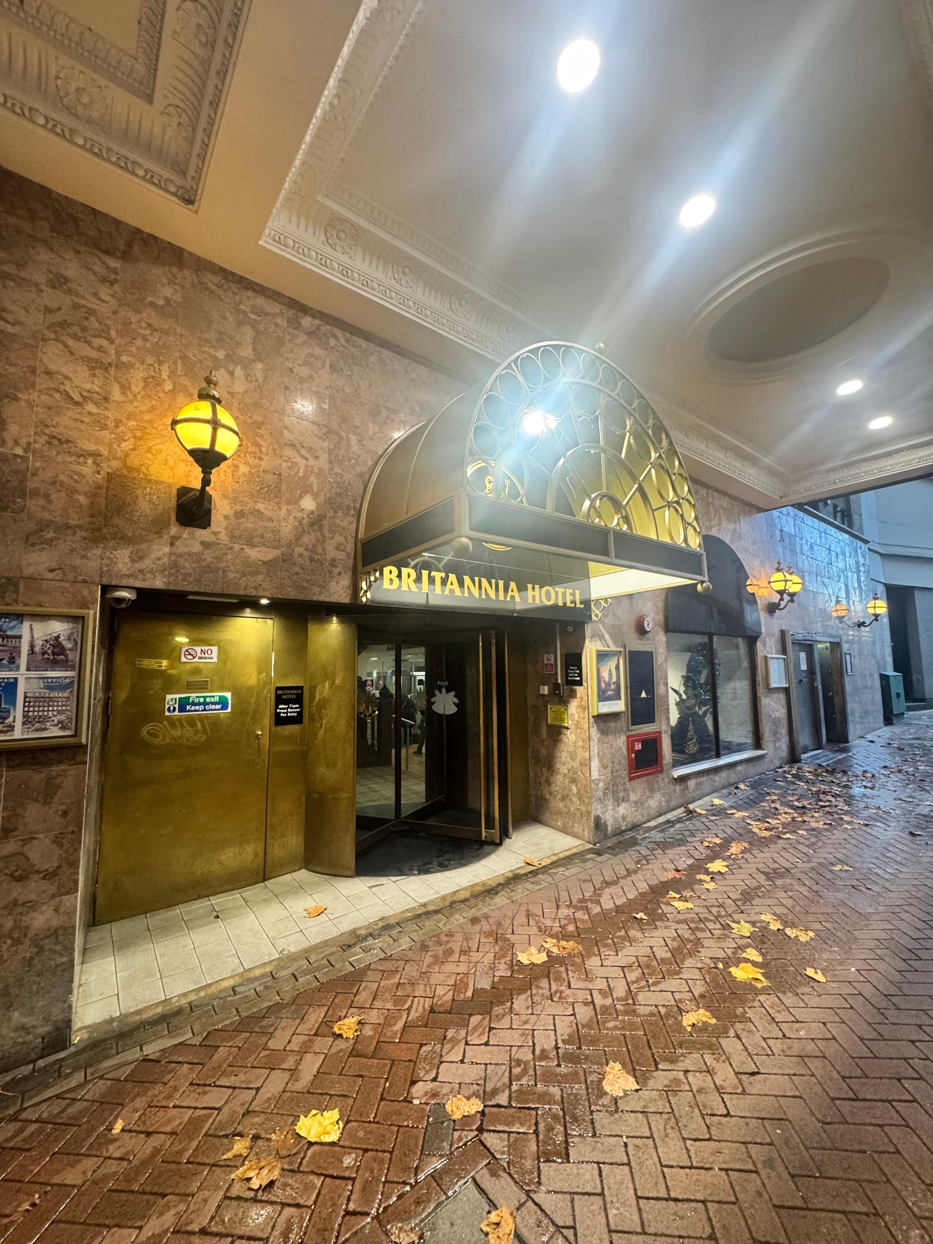 Main entrance just off the street 