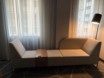 Seat in front of windows