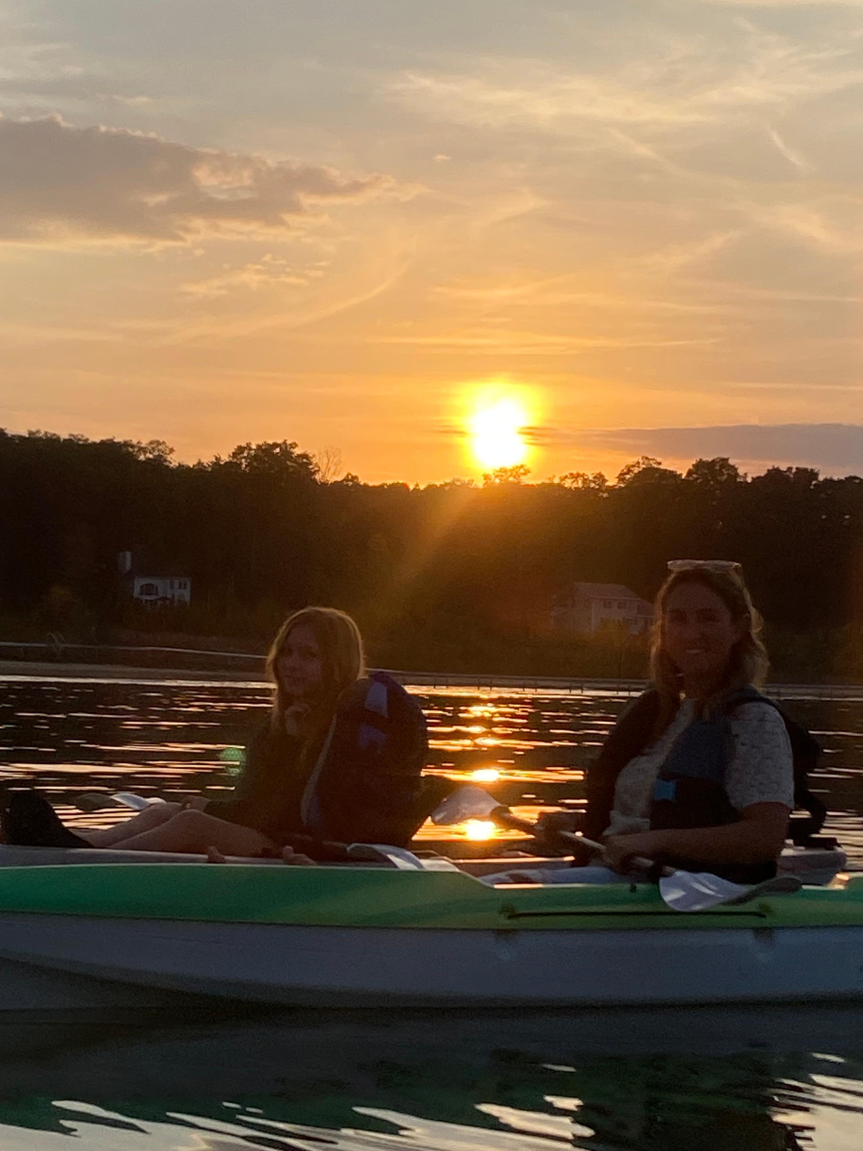 Sunset from the kayaks