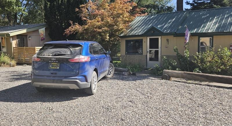 Entrance to one of six rooms in the building.