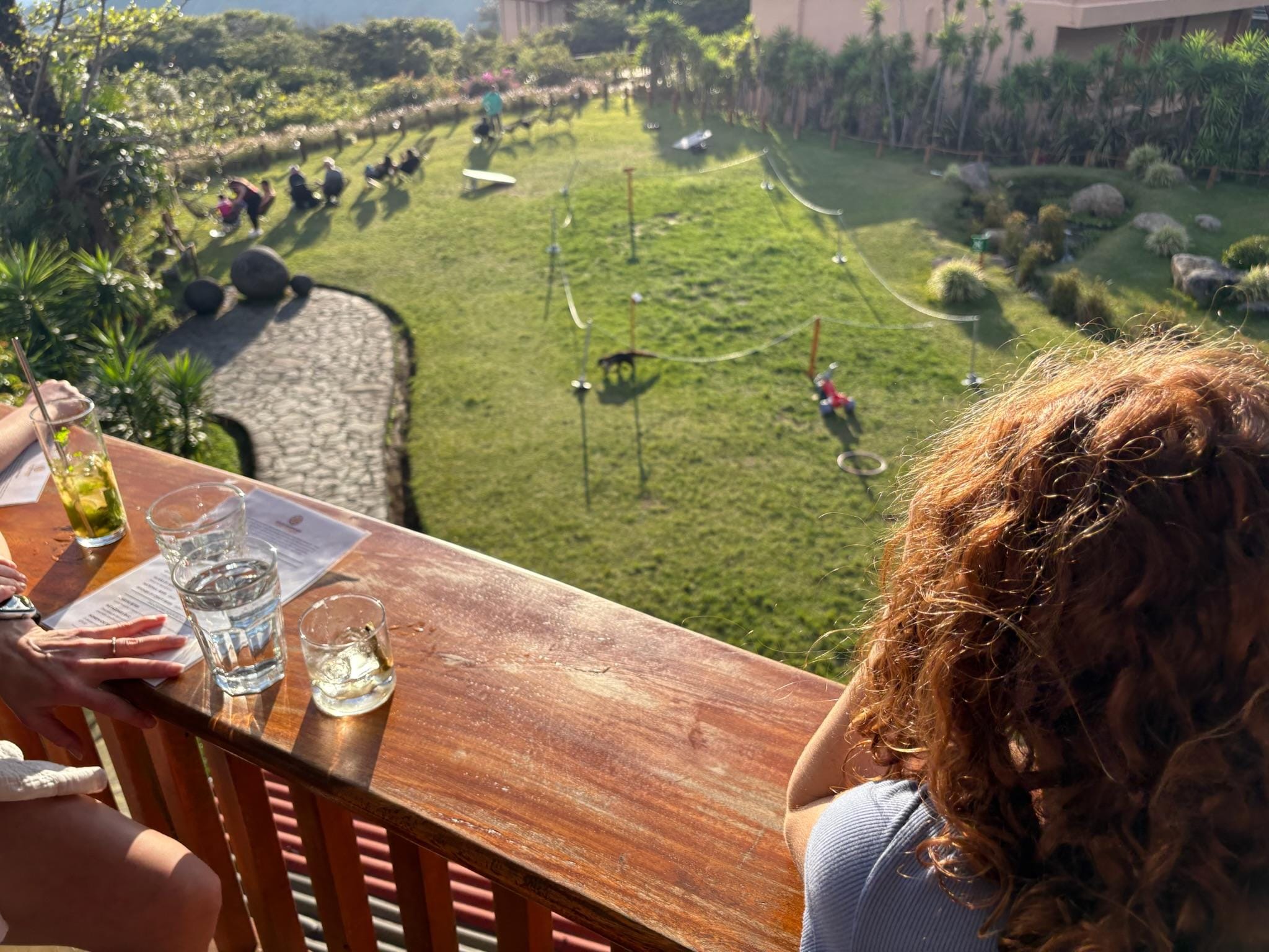 Sitting at the restaurant/bar for happy hour sunset! 