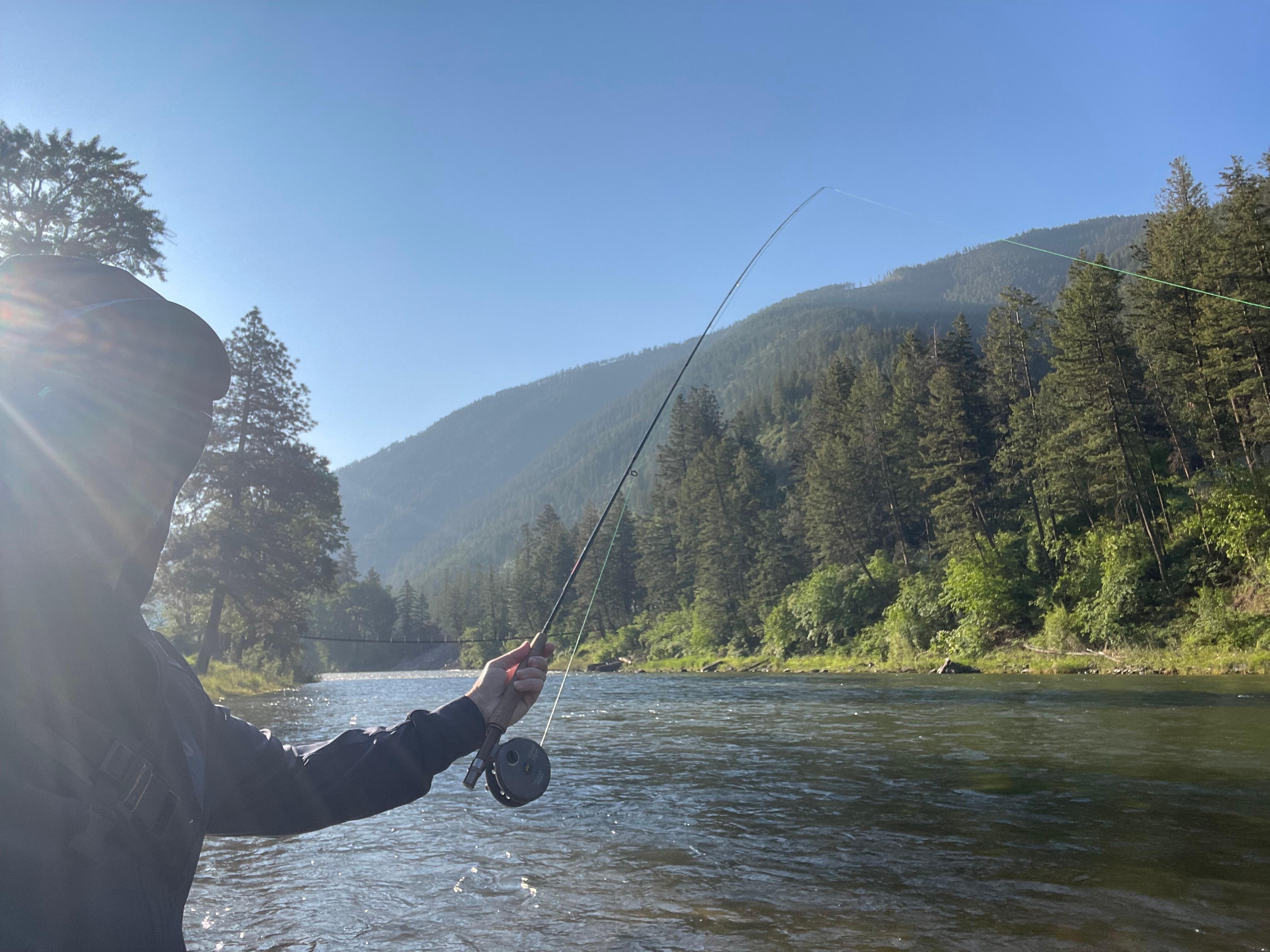 Fishing behind house