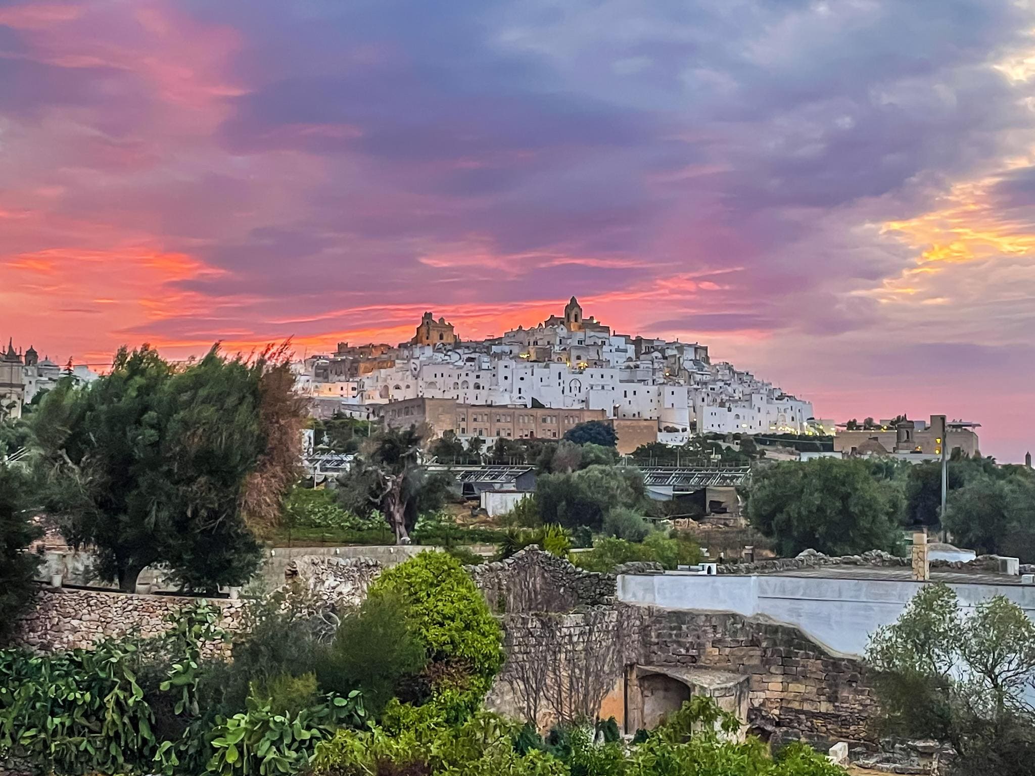 Sunset over Ostuni from vilka