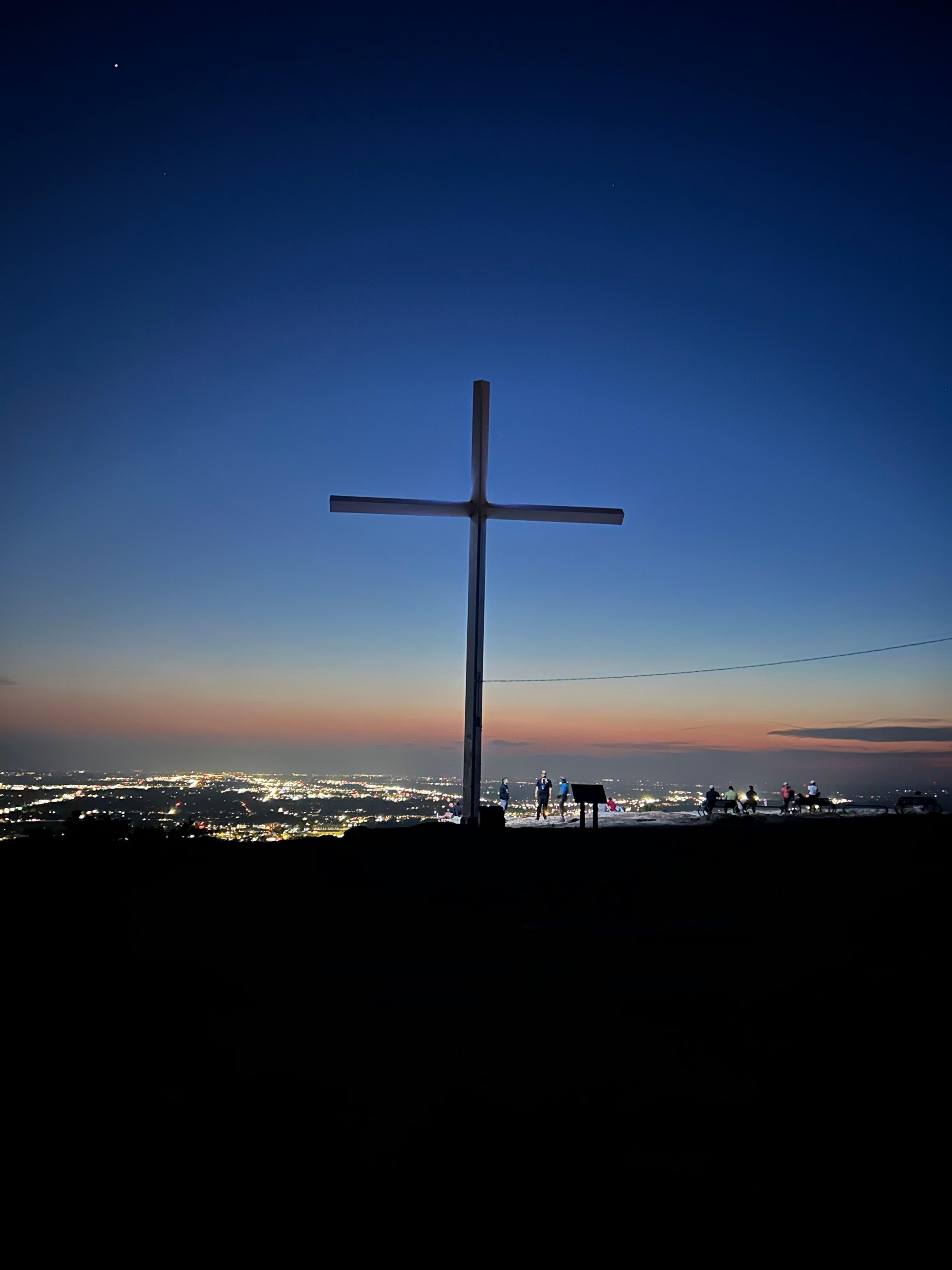 My evening bike up to the Cross at the summit of Table Rock