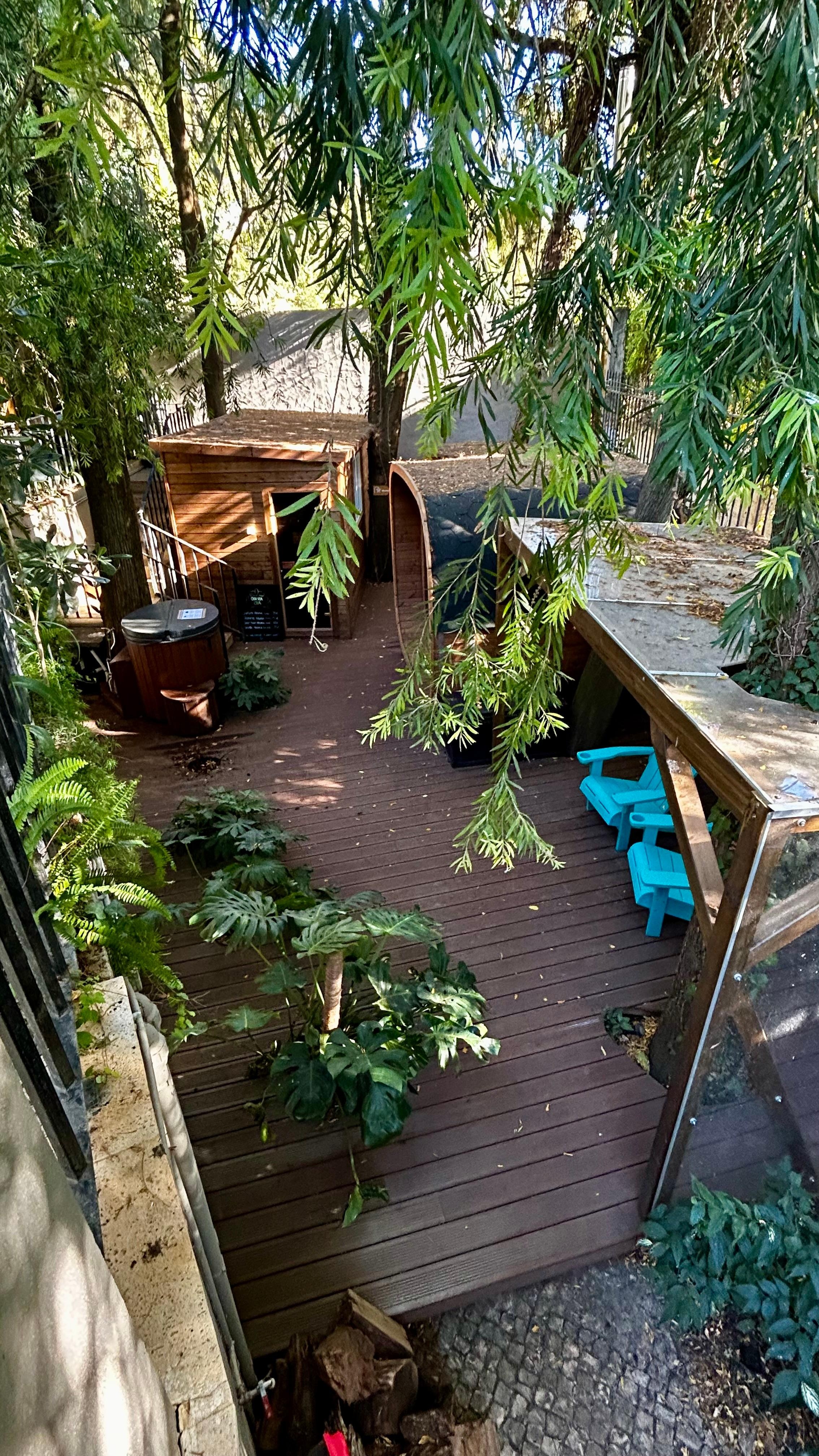 Sauna and cold plunge area, also a yoga space on the grounds. 