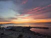 Coucher de soleil depuis la terrasse