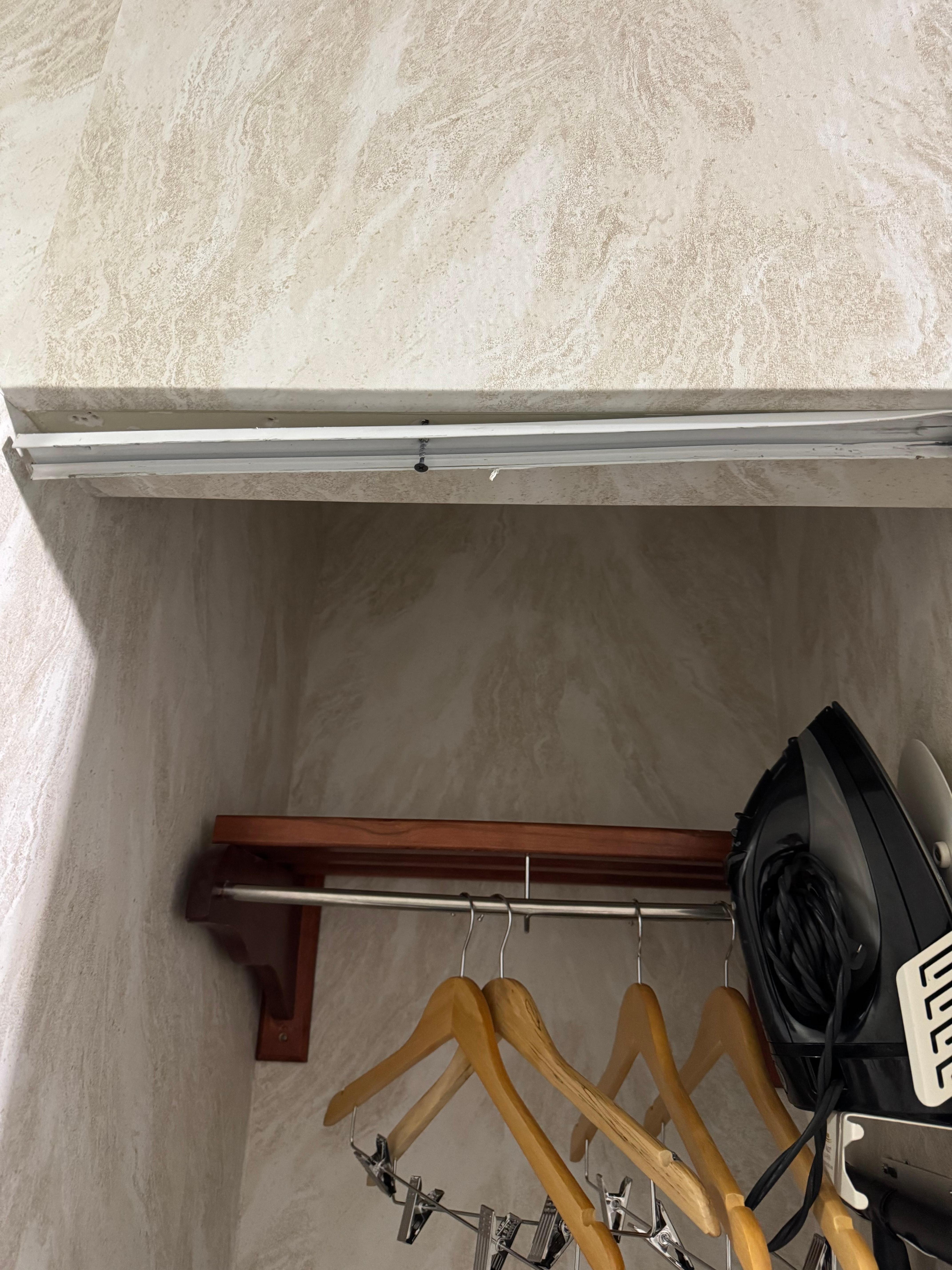 Closet opening missing door.