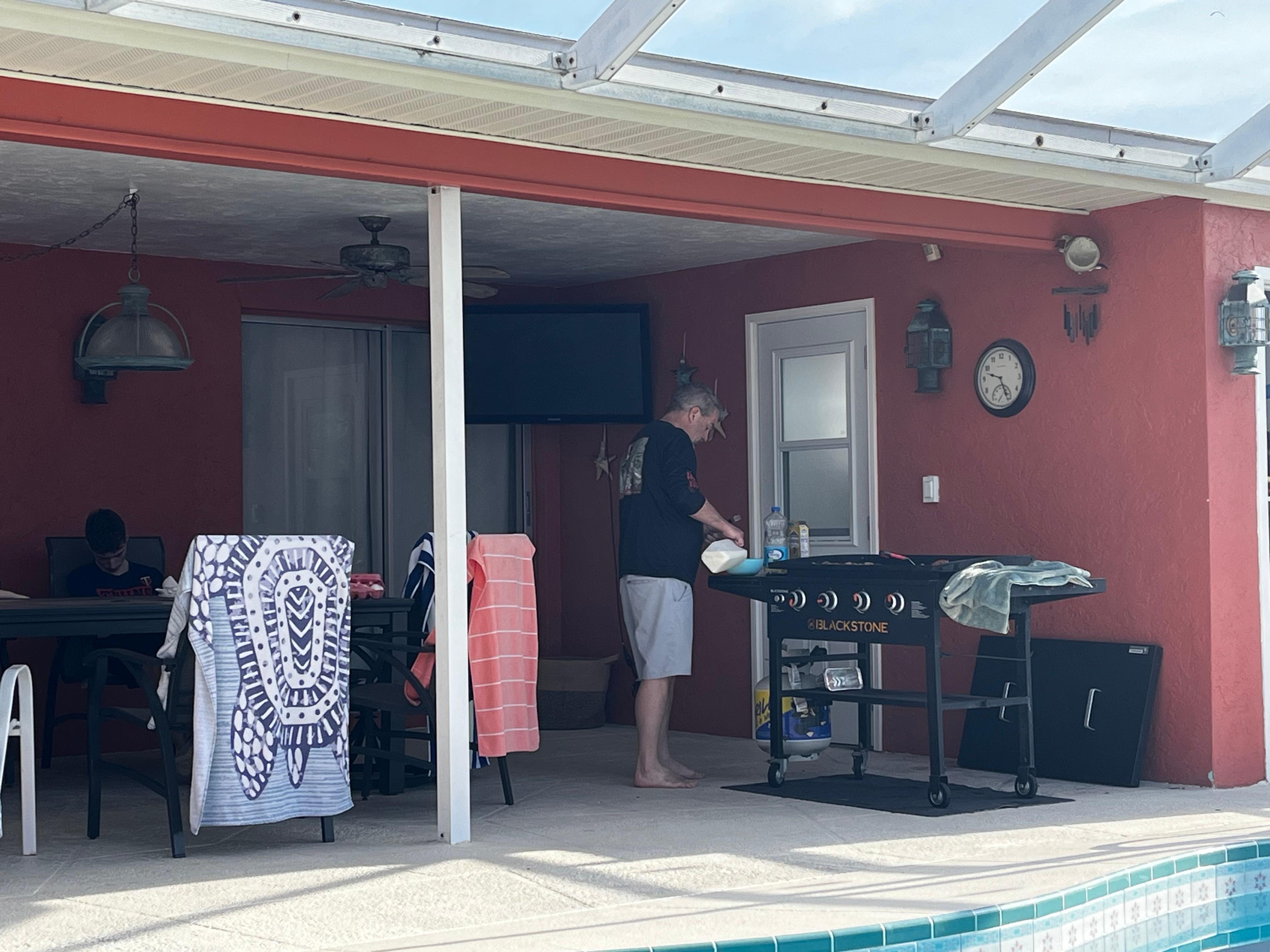 Grilling poolside 
