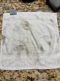 This was from just wiping down the bathroom