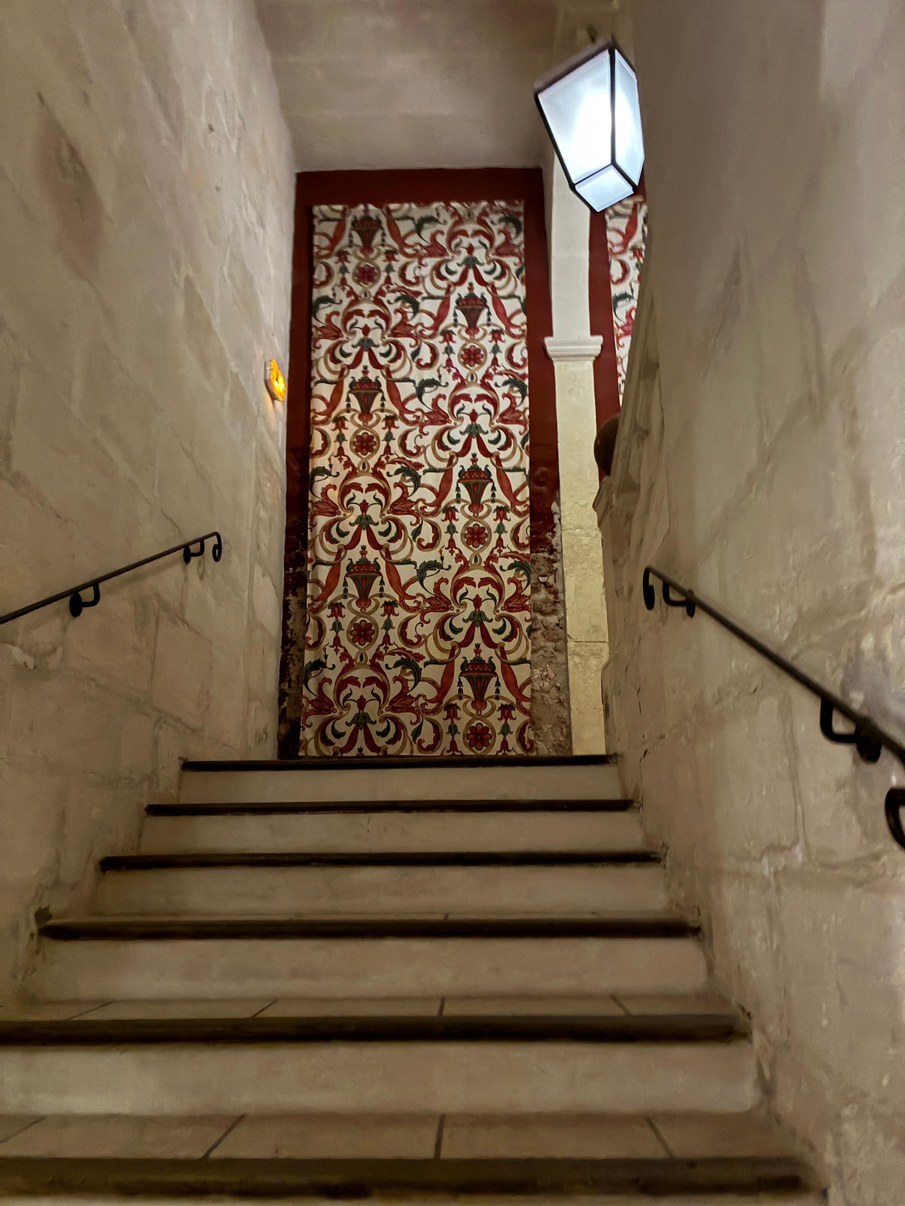 One half flight to our room.