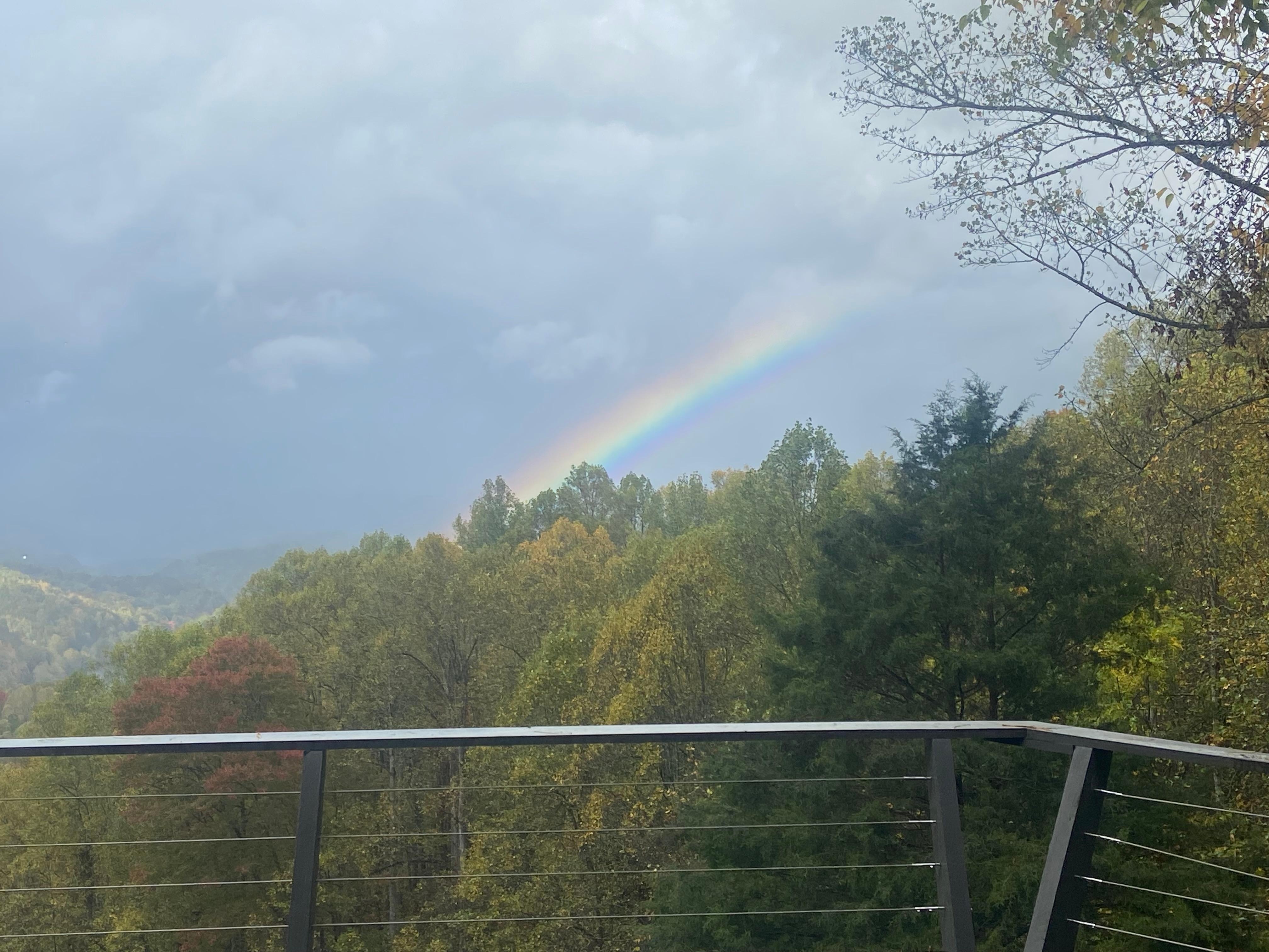 There was a double rainbow! Pic not so great. 