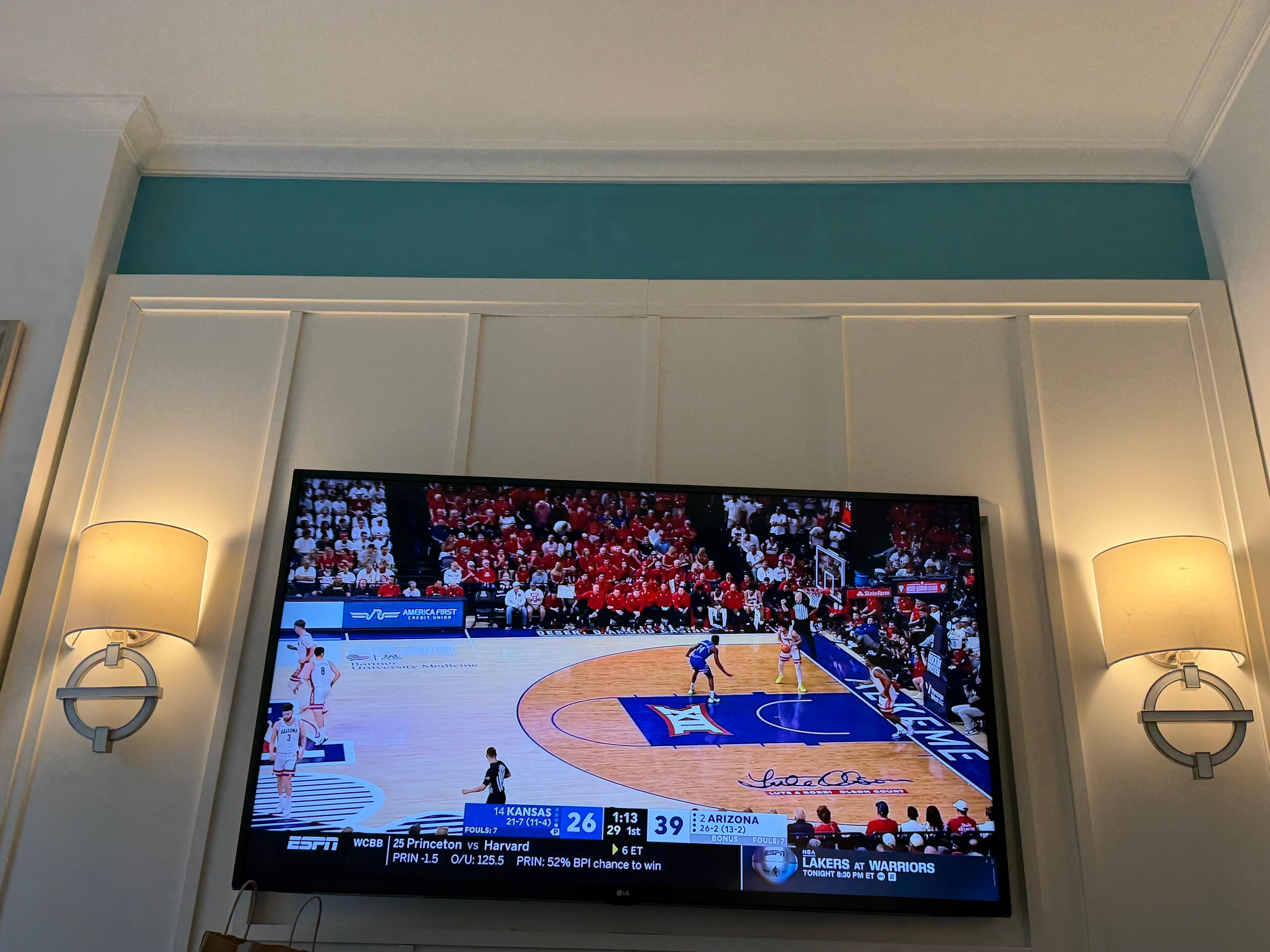 View from laying on the bed.