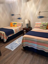 One of the two bedrooms on the lowers level