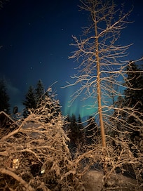 From the hot tub after a great day of skiing.