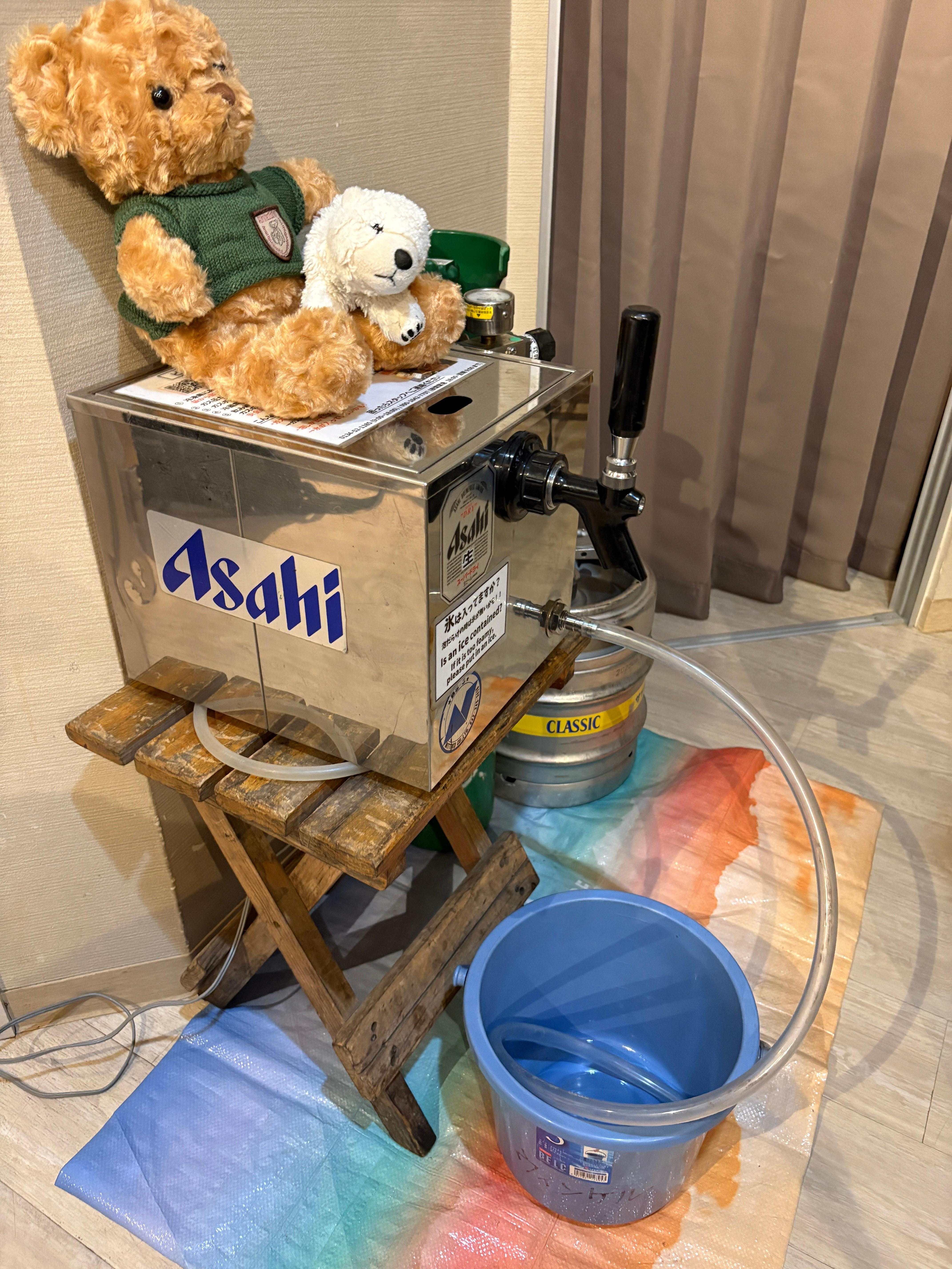 Keg of Sapporo classic in room