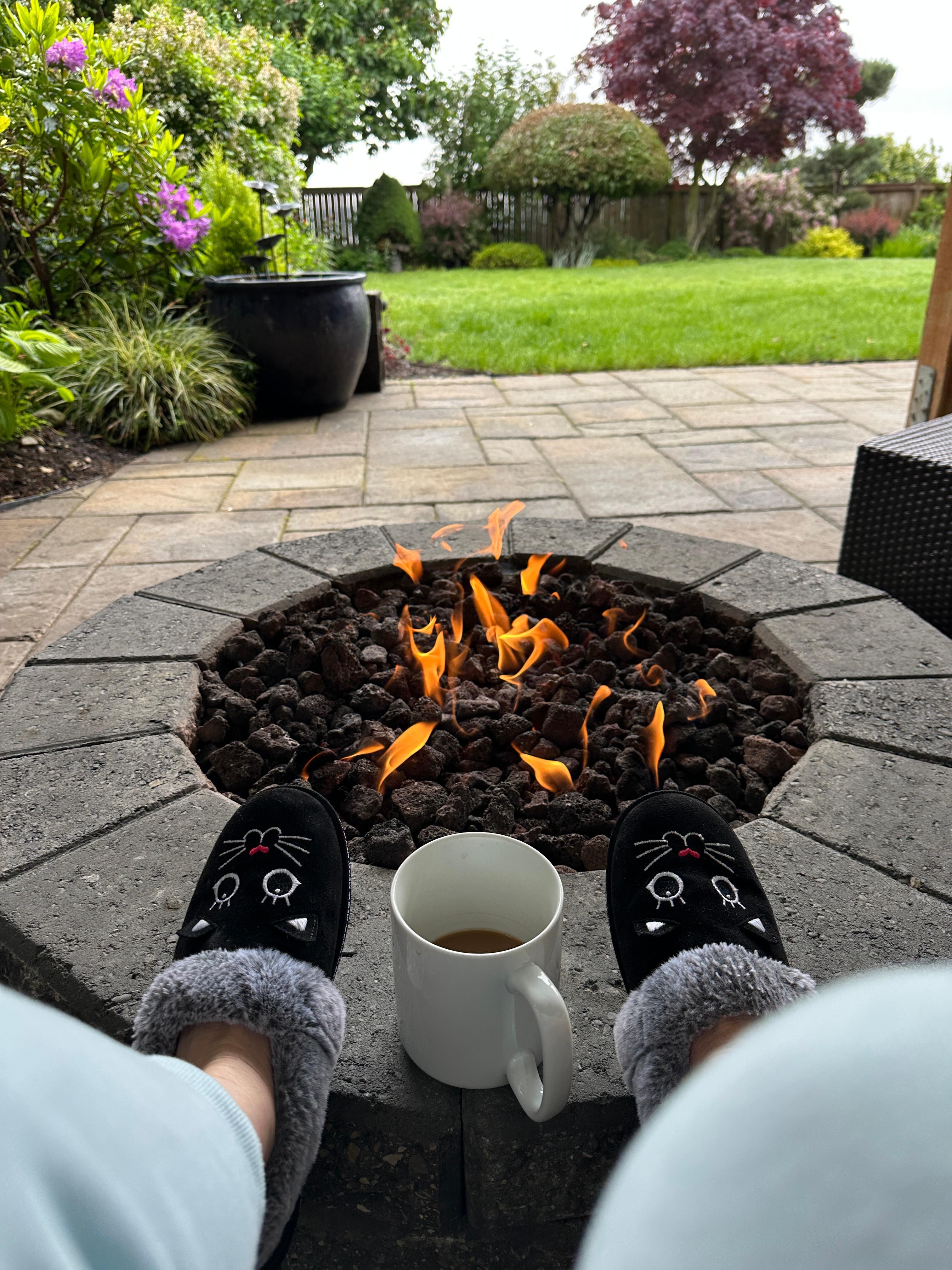 Morning coffee around the 🔥 pit 