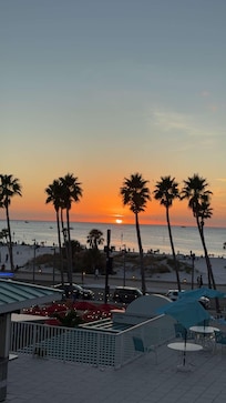 View of sunset from balcony