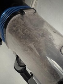 Vacuum cleaner packed full of dog hair that I had to empty