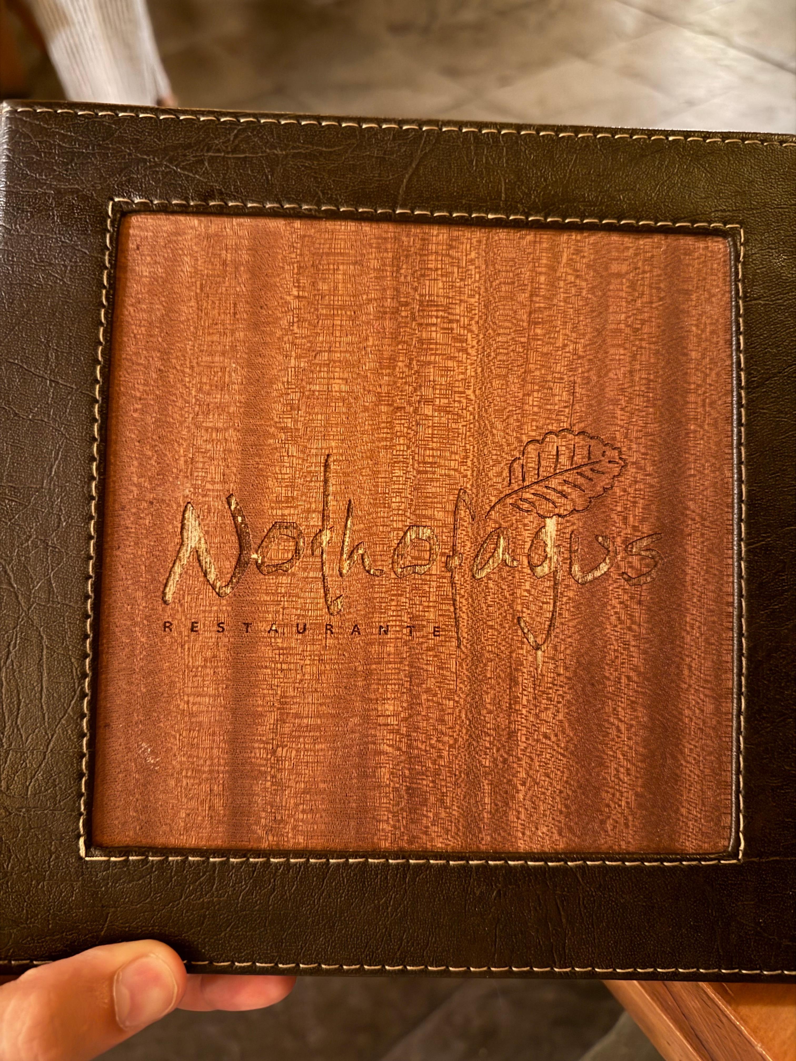 Carta restaurante Nothafagus