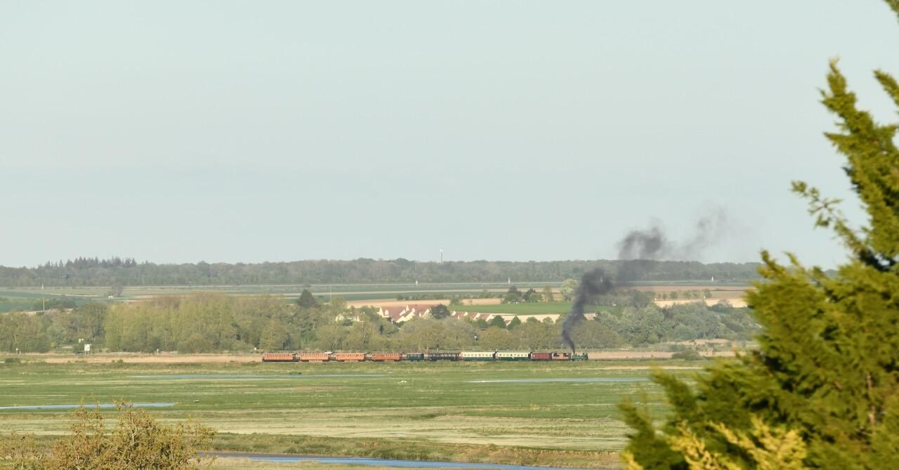 Watching the trains from the balcony