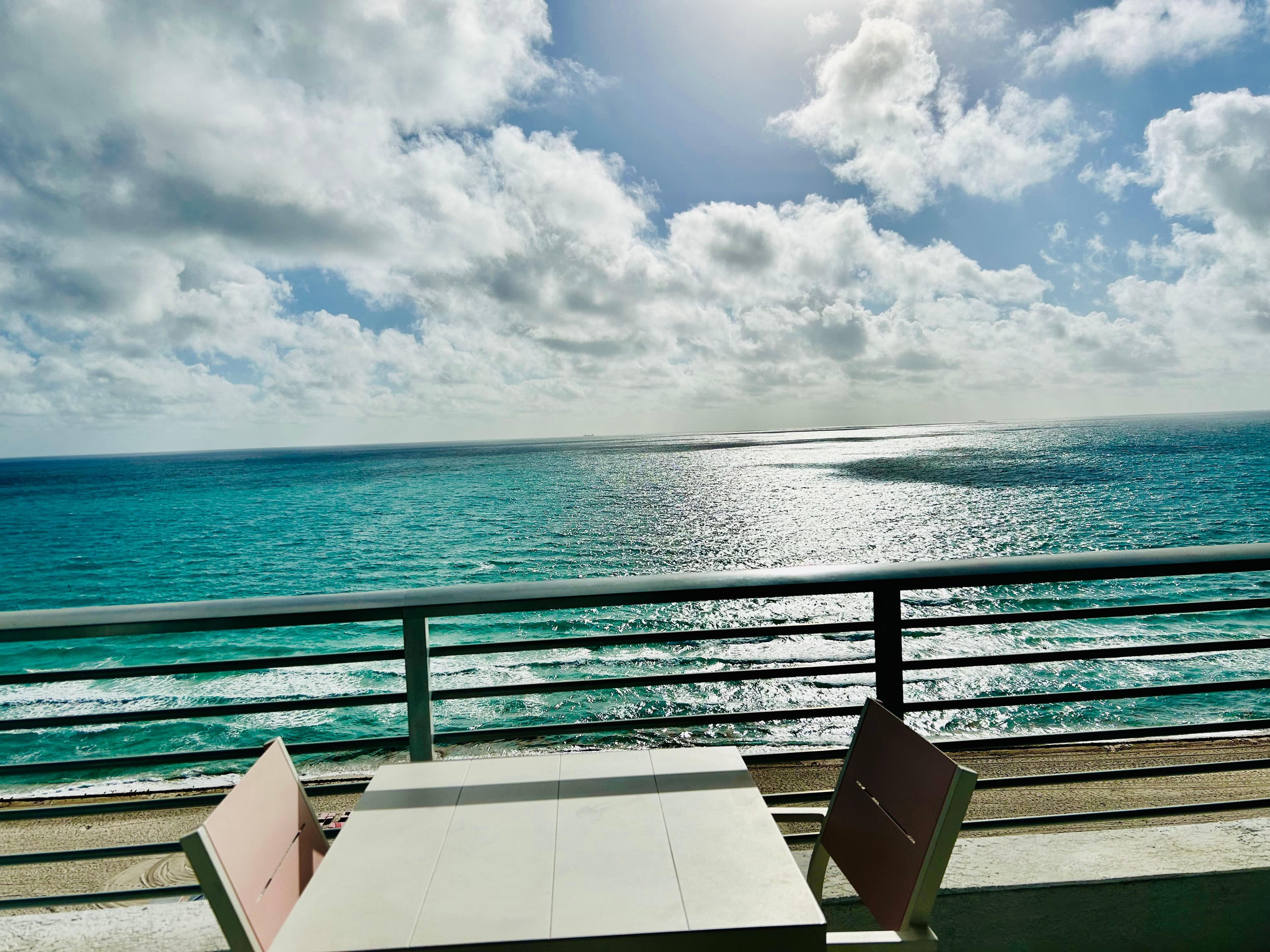 Oceanfront with balcony. 